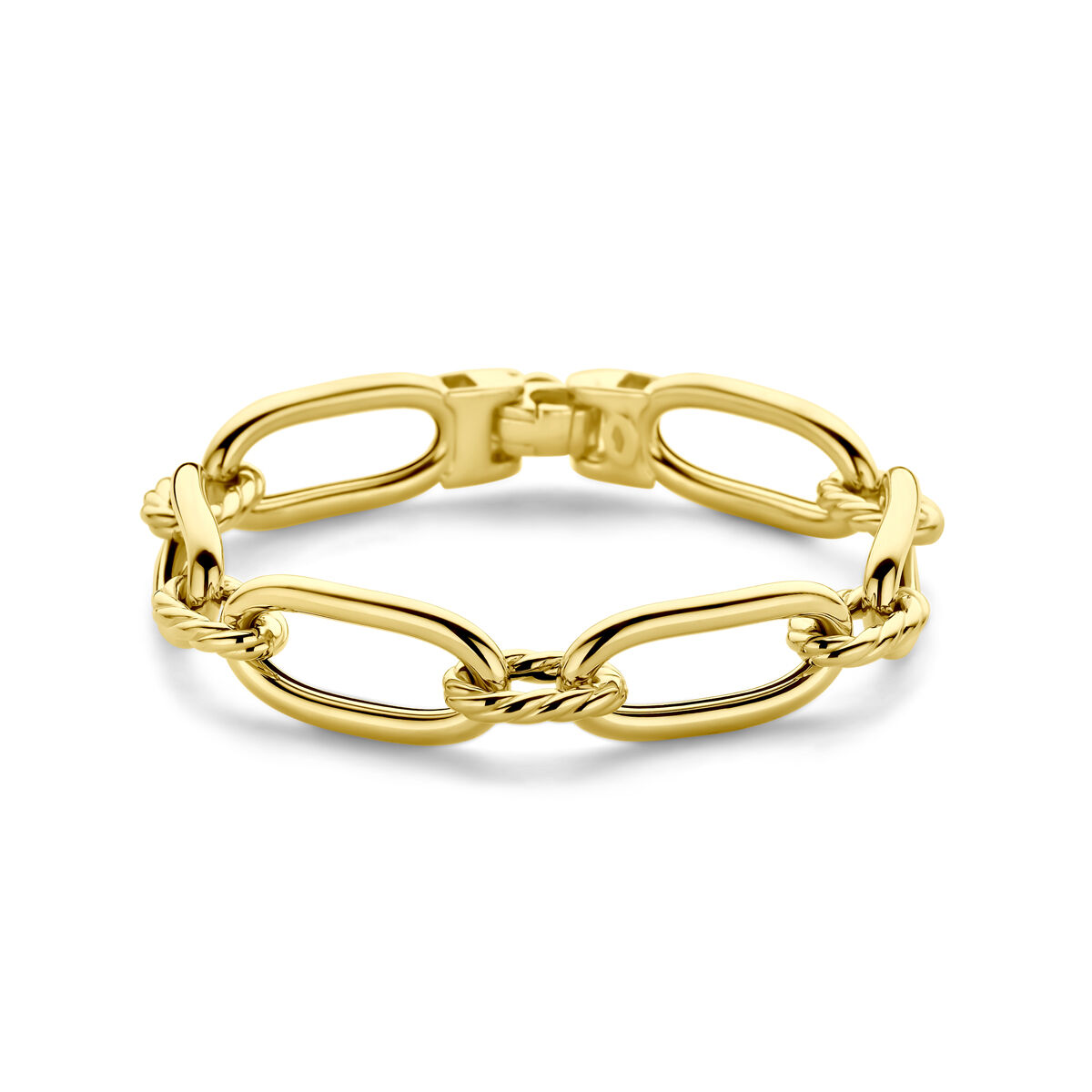 De 14krt geelgouden armband, wat ideaal is voor mensen met een gevoelige huid. Deze stijlvolle armband van 12,5 mm breedte combineert elegantie met comfort. Draag hem solo voor een minimalistische uitstraling, of combineer met andere sieraden voor een trendy, gelaagde look. Perfect voor elke gelegenheid!