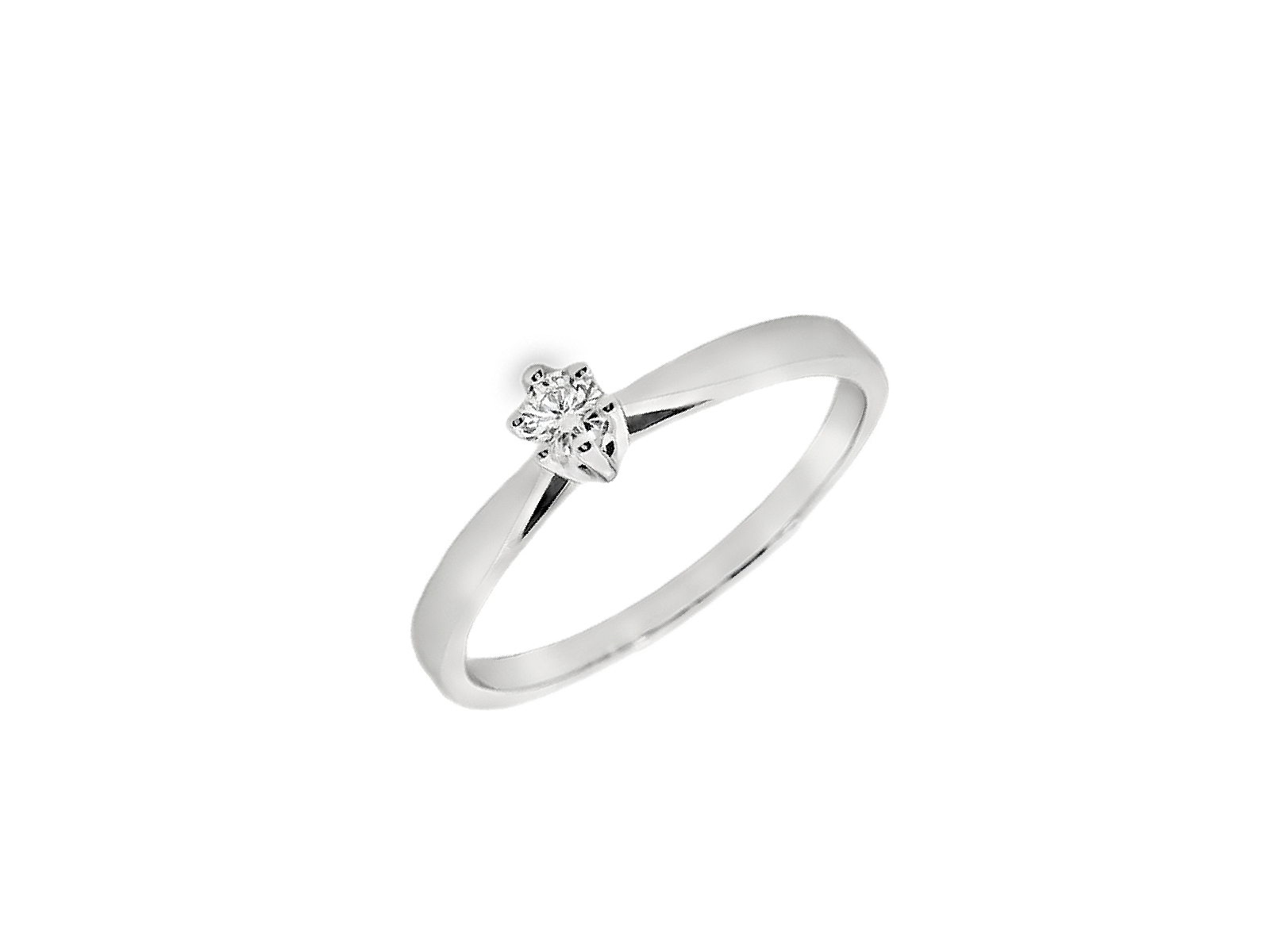 Deze verfijnde solitair ring combineert tijdloze elegantie met een subtiel en klassiek design. Gemaakt van 14 karaat witgoud (1.73 gr), straalt de ring een moderne en luxe uitstraling uit. De centrale 0.08 karaat diamant met een H-kleur en SI-zuiverheid schittert prachtig en voegt een verfijnde glans toe aan het ontwerp.

Dankzij het minimalistische en elegante ontwerp is deze ring perfect voor dagelijks gebruik of als een symbolisch sieraad voor een speciale gelegenheid. Een subtiele, maar stijlvolle keuze die nooit uit de mode raakt.
De ring is verkrijgbaar in meerdere afmetingen.