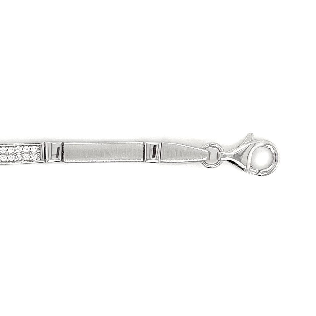 Zilveren armband Mat/ Glans met Zirkonia
