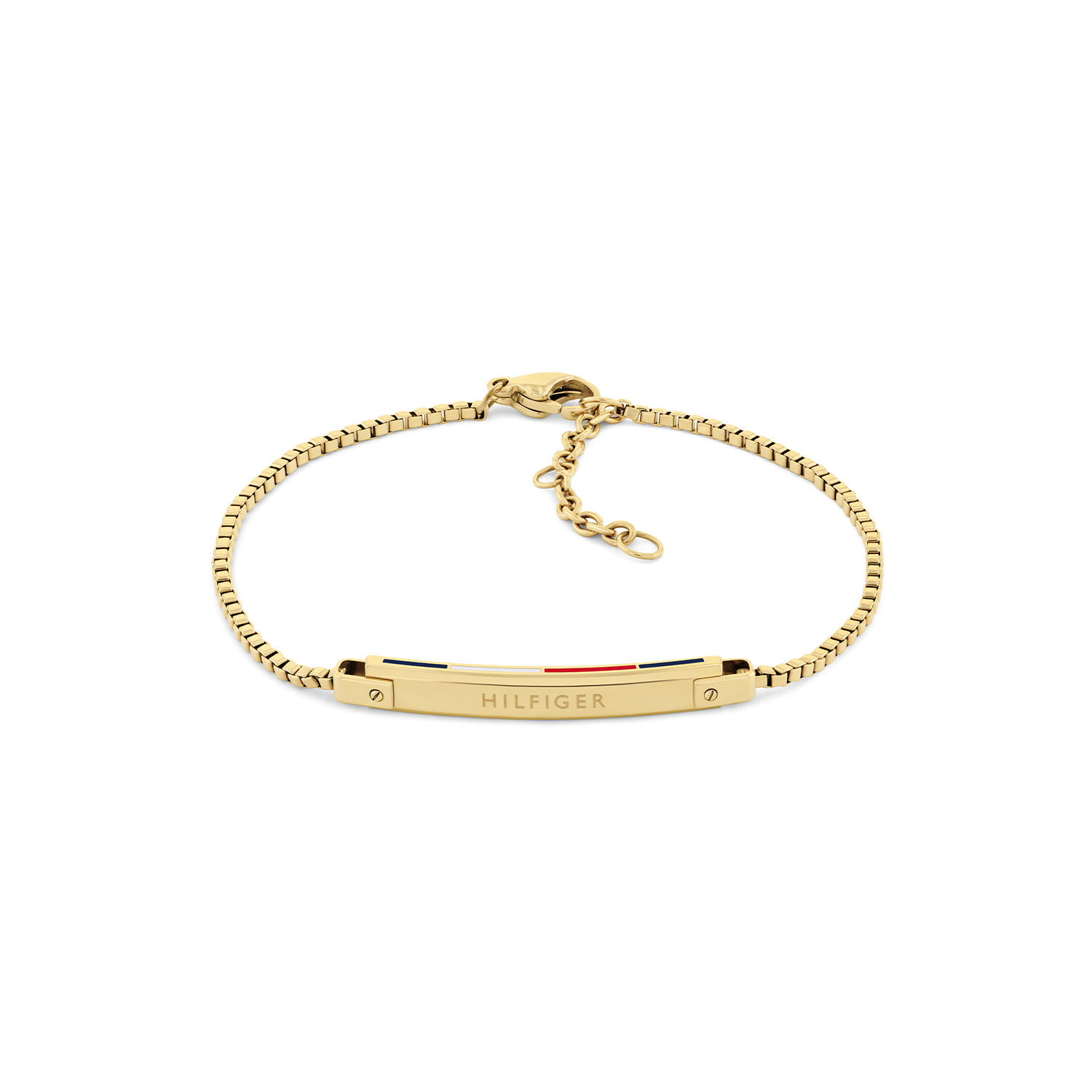 Tommy Hilfiger Armband Dames Staal GP 19cm
Deze armband van Tommy Hilfiger uit de jewelry serie Linear is een fijn model. De goudkleurige stalen dames armband heeft een gourmetschakel en een slanke plaat in het midden met daarop het Tommy logo. De armband sluit met een karabijn sluiting en door het verlengkettinkje met tussenogen is hij op meerdere lengtes te dragen: 17-18-19cm. Ook leuk te combineren met de bijpassende ketting en andere sieraden van Tommy Hilfiger.
