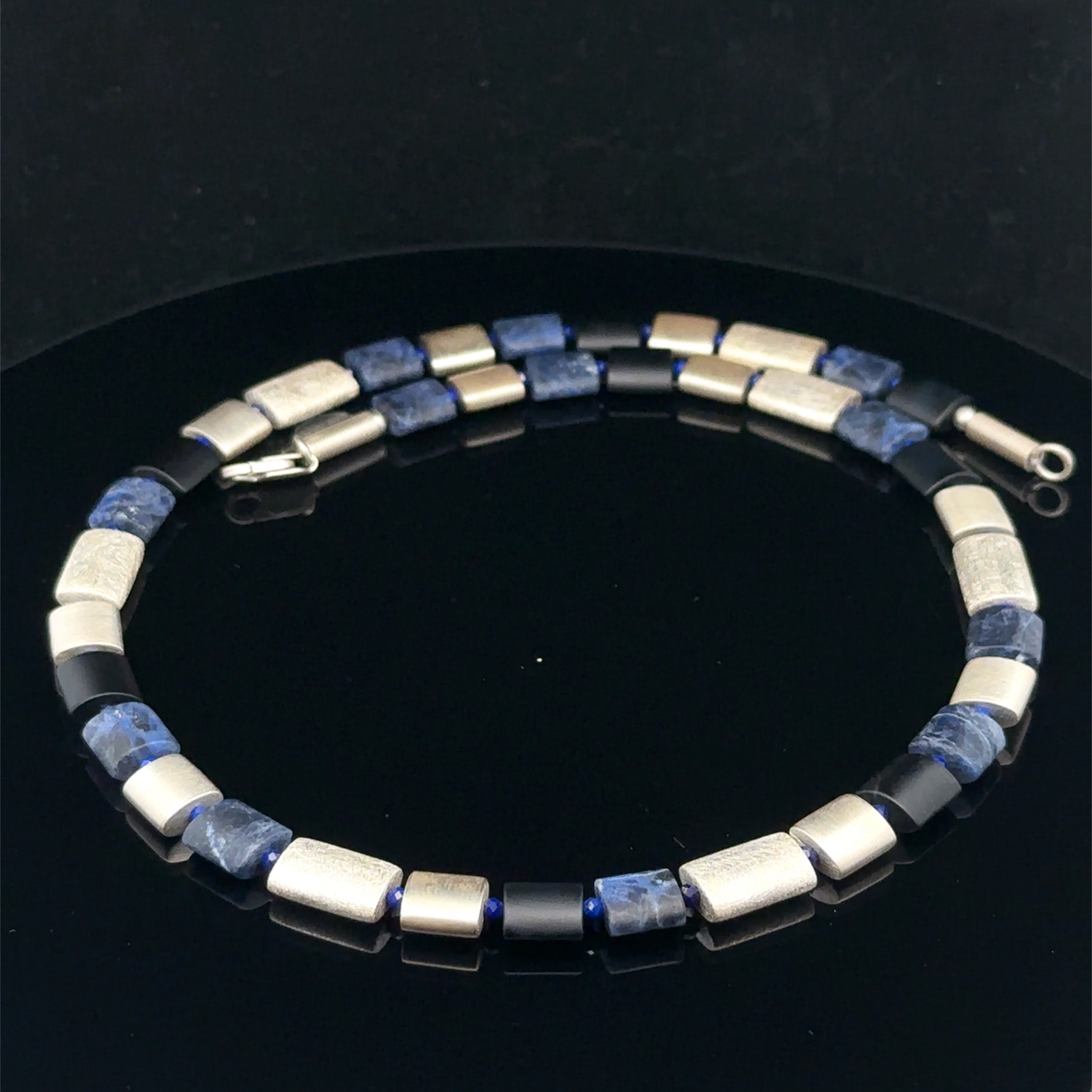 Steinkette Silber 925 
Sodalith Lapislazuli Onyx