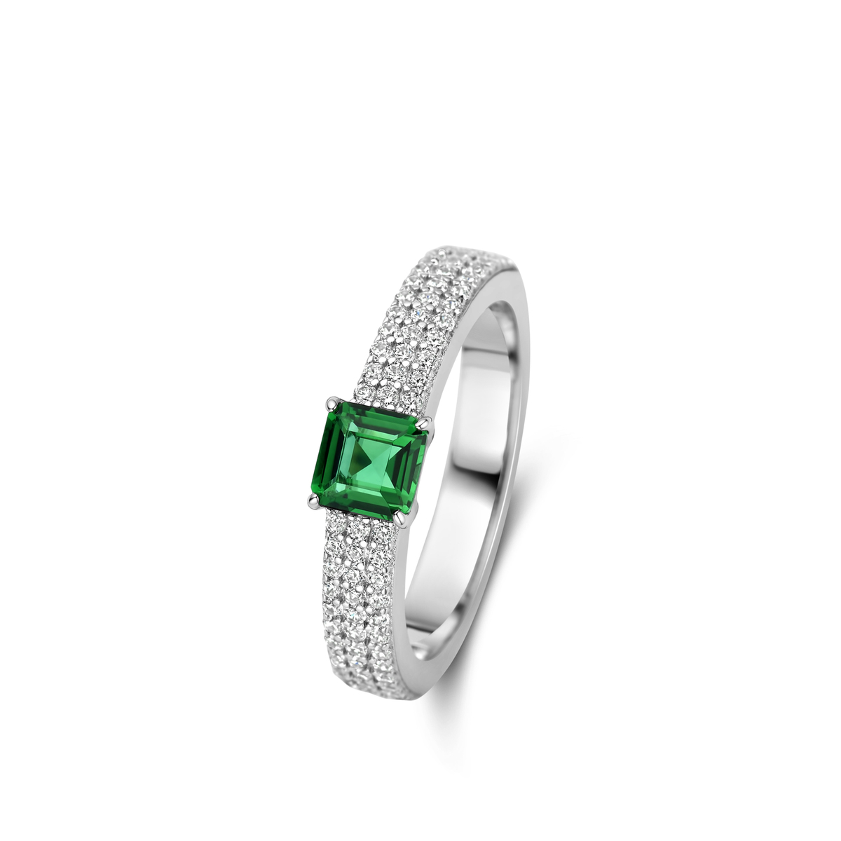 zilveren ring met zirkoon