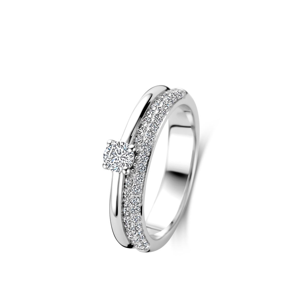 zilveren ring met zirkoon