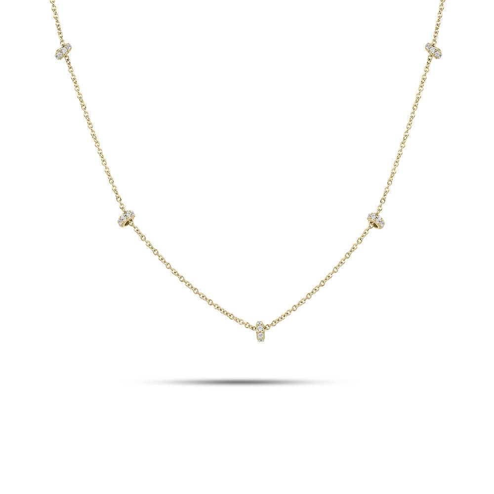 Gisser Jewels gouden collier met diamantjes.
0.20crt TWSI1
Lengte 42+3cm