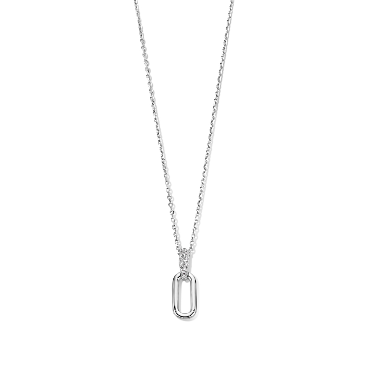 zilveren hanger met zirkoon