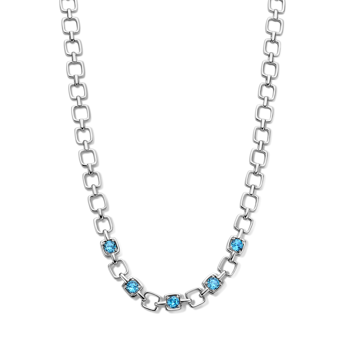 zilveren collier met topaas