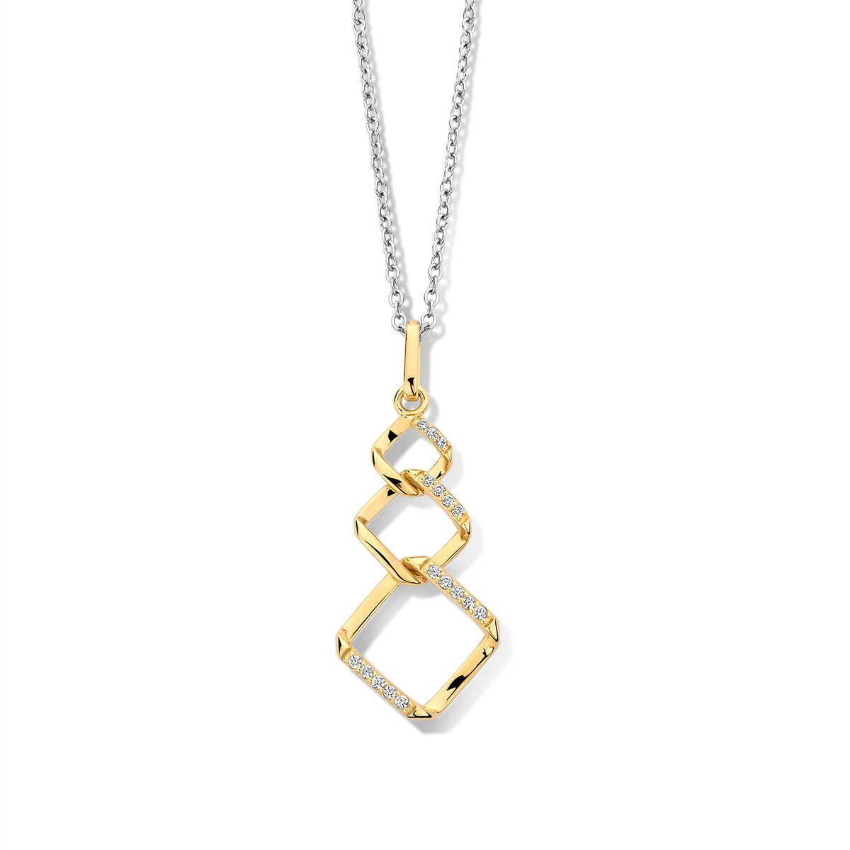 zilver vergulde hanger met zirkoon