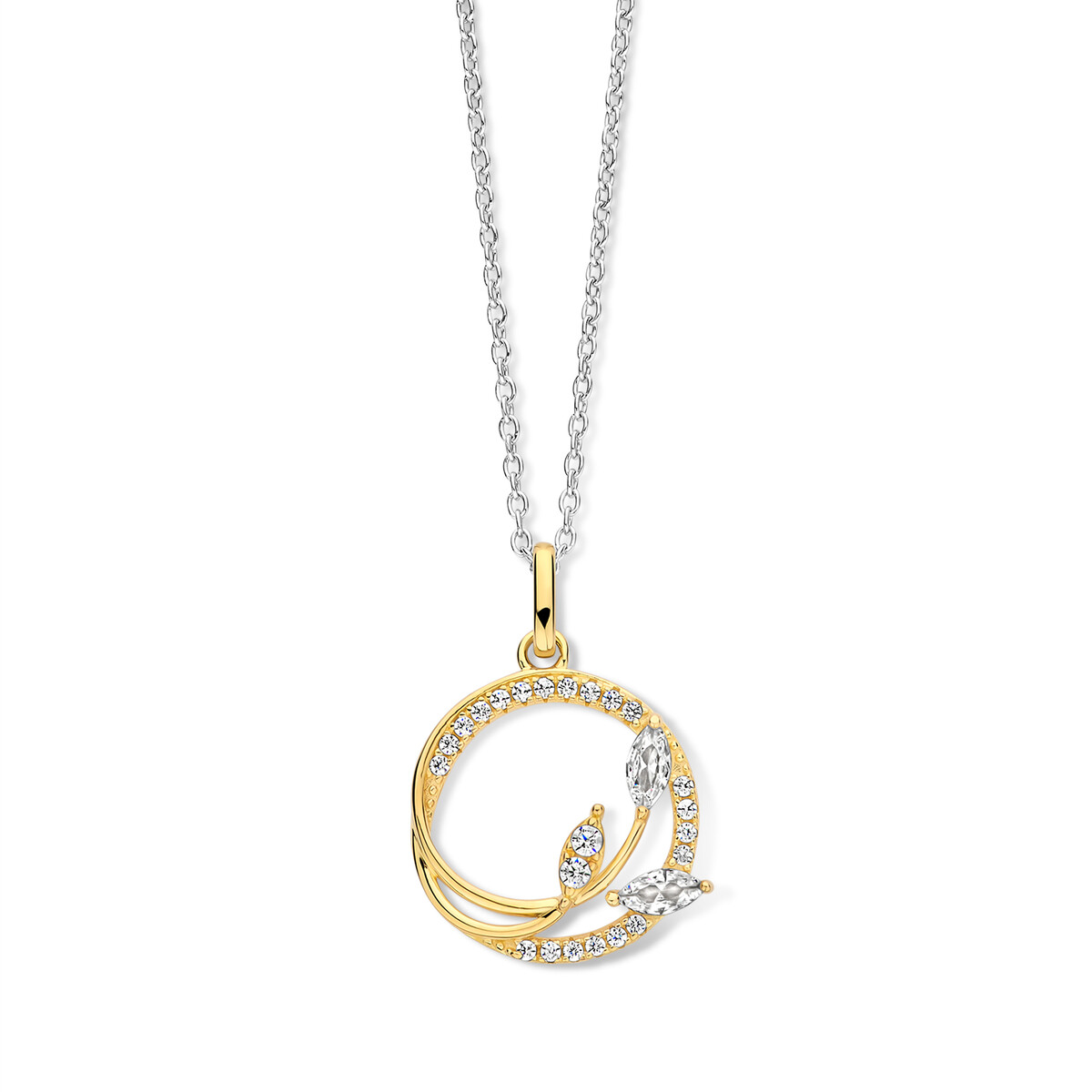 zilver vergulde hanger met zirkoon