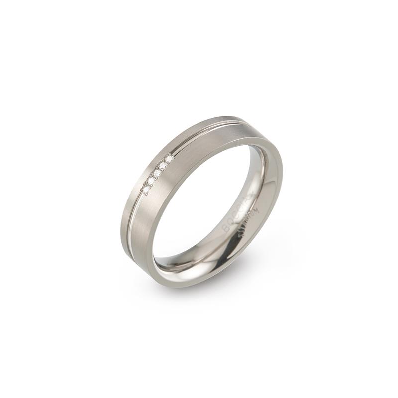 Dit is een ring van het merk Boccia Titanium