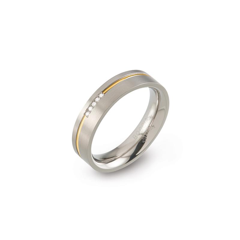 Dit is een ring van het merk Boccia Titanium
