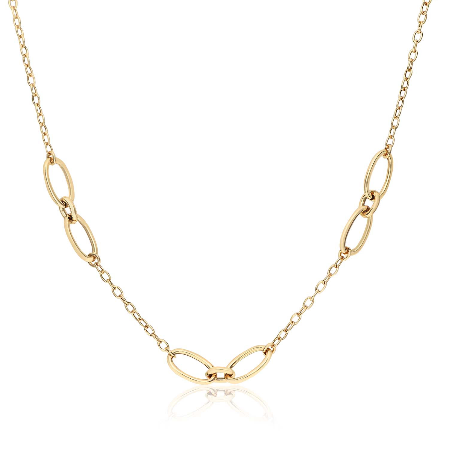 SCHAKELCOLLIER - ZILVER VERGULD - 50CM