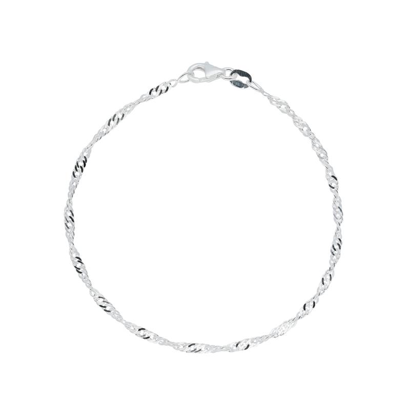 Zilveren fantasie armband 19cm, 2.5mm breed