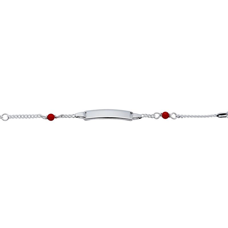 zilveren plaatarmband, gourmet+2x bl. kor 13cm