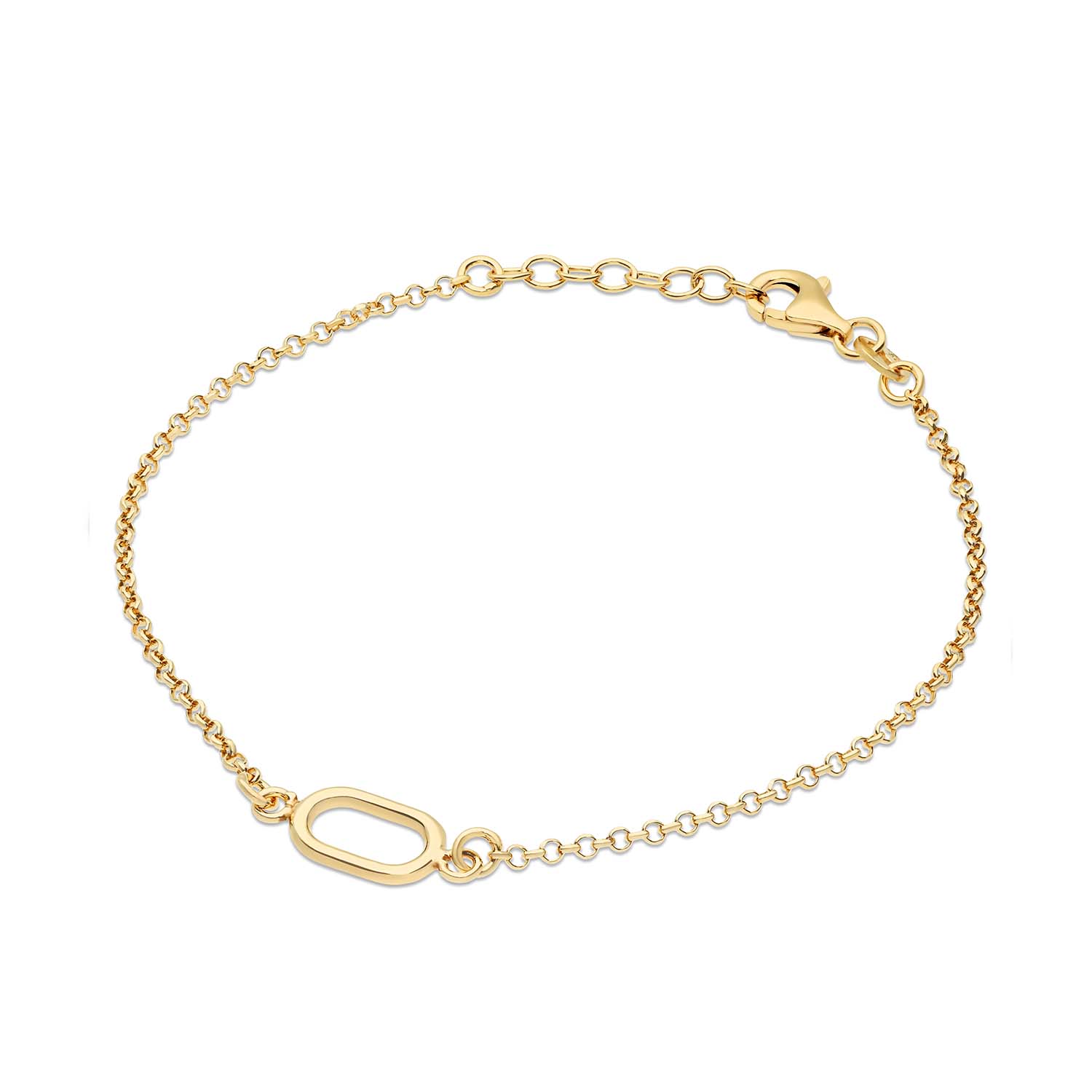 SCHAKELARMBAND - ZILVER VERGULD - 19CM