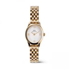 Daniel Wellington dameshorloge "Ophelia Mini" , goudkleurige band en kast, ovale lichte wijzerplaat