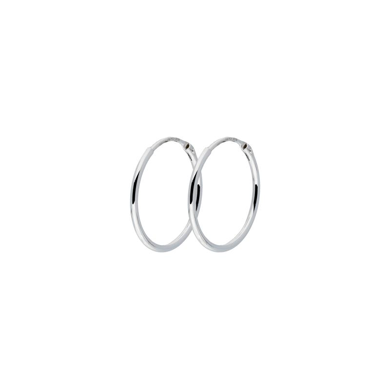 Zilver oorringen 18 mm van rond buis 1 mm