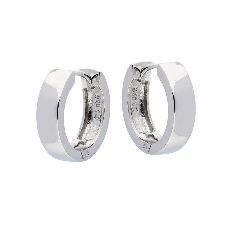 Zilver Gerhodineerde Klapoorringen met Rechte Buis 16mm