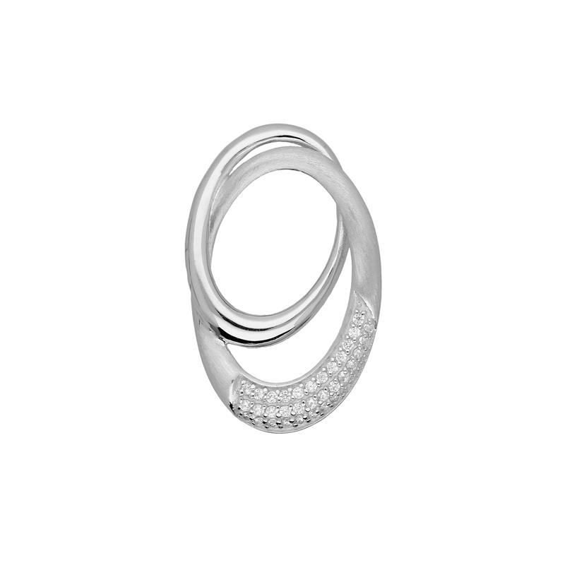 Zilver Gerhodineerde Fantasie Hanger met Zirkonia