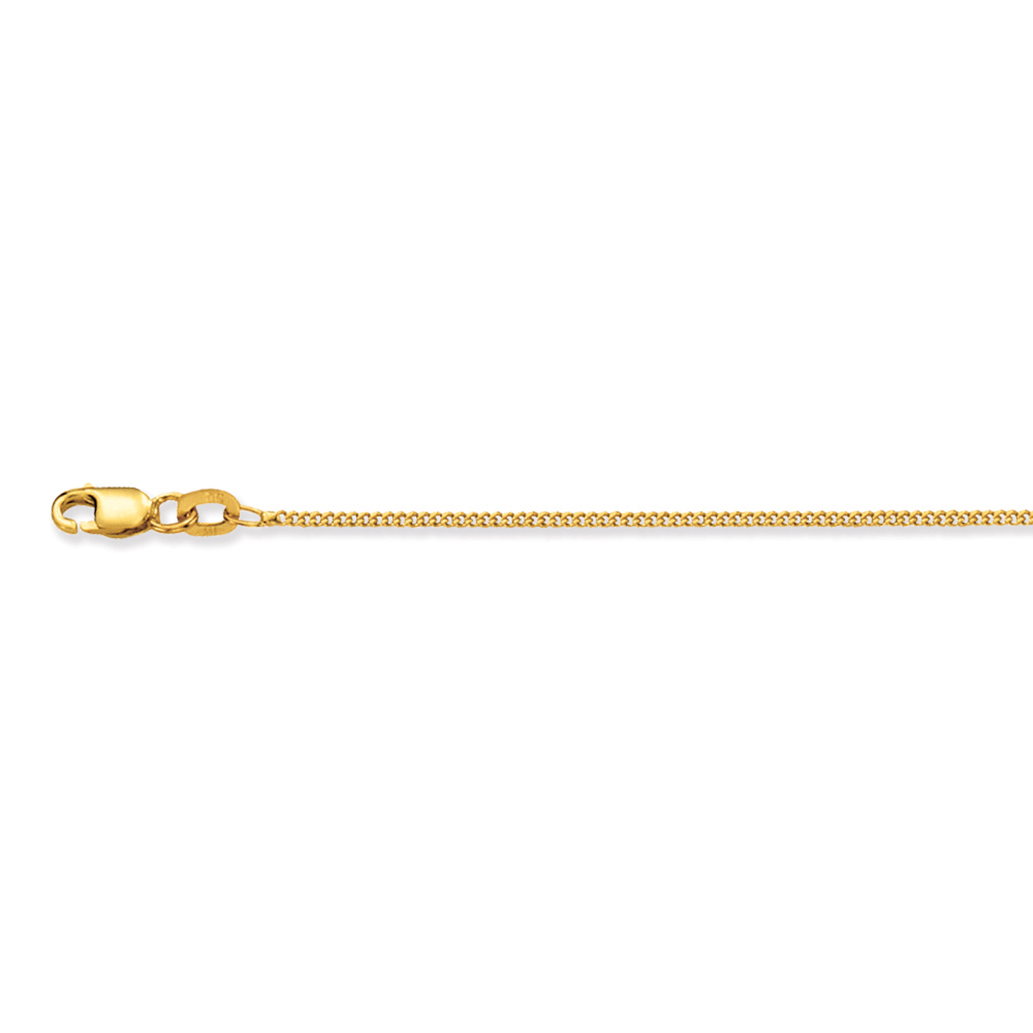 14k Karaats Geel Gouden Lengte Collier met een Gourmet Schakel Uitvoering en een Karabijnslot.
