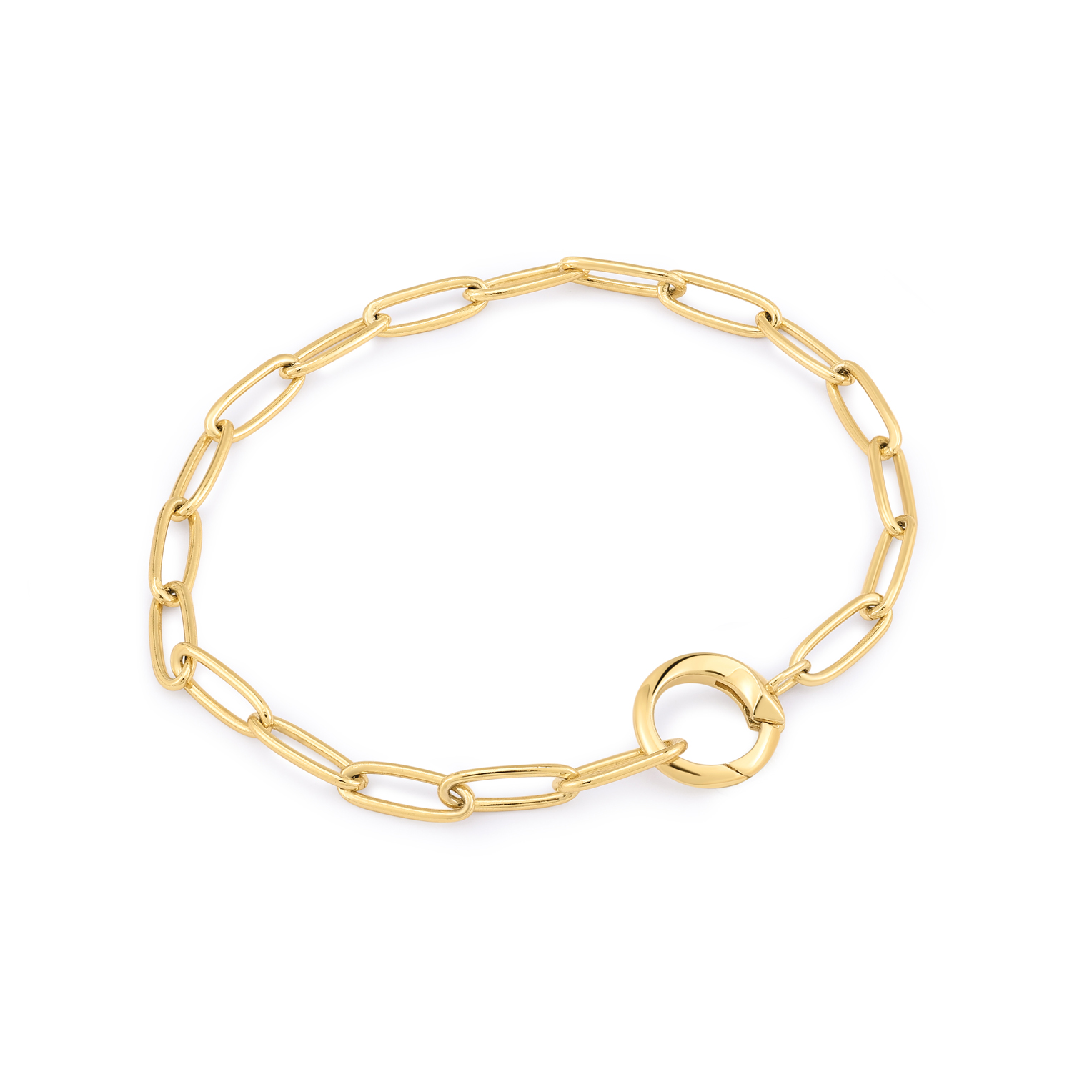 Productbeschrijving 
Deze super veelzijdige schakelarmband is gemaakt van 925 sterling zilver met 14 karaat gouden plating. De armband kan op zichzelf worden gedragen maar is ook perfect om te stylen met je favoriete bedels. De trendy schakelarmband is afgewerkt met een connector waarmee je elk bedeltje gemakkelijk kunt bevestigen. Er kunnen zo veel bedels worden toegevoegd naar eigen wens. De armband is ook perfect om te combineren met andere armbanden. 

Het Merk
GeÃ¯nspireerd door de laatste fashion trends is Ania Haie het toonaangevende sieradenmerk voor hoogkwalitatieve maar ook betaalbare zilveren sieraden, zonder op de kwaliteit in te leveren. Iedere collectie is gebaseerd op de laatste catwalktrends, waardoor Ania Haie snel tot hÃ©t sieradenmerk voor stijlbewuste consumenten is verkozen. Elk sieraad wordt ontworpen om te combineren met andere sieraden waardoor je je eigen look kunt creÃ«ren. Maar ook zijn Ania Haie sieraden opvallend genoeg om op zichzelf te dragen.

How It All Started
Met een passie voor kwalitatieve sieraden met stijl Ã©n het besef dat de mode bewuste vrouw niet wil inleveren op kwaliteit is Ania Haie geboren. De Ania Haie oprichters zagen later dat de moderne vrouw van vandaag graag sieraden combineert en layered om haar individualiteit te omarmen, de kans werd aangegrepen en de droom werd werkelijkheid.

Volg ons ook op social media
Wil jij op de hoogte blijven van nieuwe collecties, toffe combinaties en de laatste sieraden trends? Hou ons dan ook in de gaten op social media. Daarnaast inspireren wij jou dagelijks met verschillende looks en mix & match combinaties! Deel gerust jouw eigen unieke Ania Haie look door de hashtag #aniahaiexme te gebruiken. Wie weet wordt jouw look gerepost op Ã©Ã©n van onze kanalen!
Je kunt ons volgen op Facebook en Instagram.