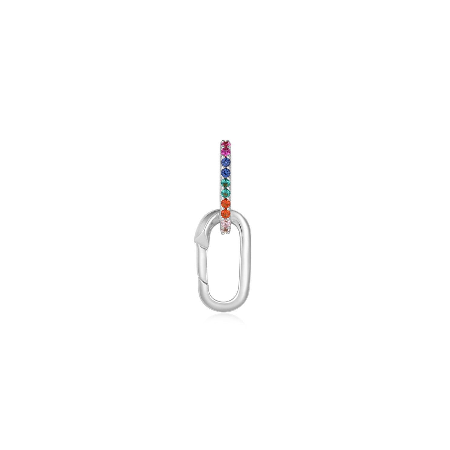 Productbeschrijving 
Voeg bedels toe aan je halskettingen, armbanden of oorbellen met een sprankelend vleugje kleur. Deze prachtige regenboog bedelconnector is gemaakt van 925 sterling zilver met rhodium plating. Bevestig het verbindingsstuk aan een ketting, armband of oorbel naar keuze en klik je bedels erop voor het perfecte persoonlijke detail. Het verbindingsstuk kan ook worden gebruikt om kettingen of armbanden te verlengen en andere schakelkettingen toe te voegen. Dit sieraad is afgewerkt met een rij gekleurde zirkonia steentjes, geïnspireerd op het levendige Pop Art tijdperk.

Het Merk
Geïnspireerd door de laatste fashion trends is Ania Haie het toonaangevende sieradenmerk voor hoogkwalitatieve maar ook betaalbare zilveren sieraden, zonder op de kwaliteit in te leveren. Iedere collectie is gebaseerd op de laatste catwalktrends, waardoor Ania Haie snel tot hét sieradenmerk voor stijlbewuste consumenten is verkozen. Elk sieraad wordt ontworpen om te combineren met andere sieraden waardoor je je eigen look kunt creëren. Maar ook zijn Ania Haie sieraden opvallend genoeg om op zichzelf te dragen.

How It All Started
Met een passie voor kwalitatieve sieraden met stijl én het besef dat de mode bewuste vrouw niet wil inleveren op kwaliteit is Ania Haie geboren. De Ania Haie oprichters zagen later dat de moderne vrouw van vandaag graag sieraden combineert en layered om haar individualiteit te omarmen, de kans werd aangegrepen en de droom werd werkelijkheid.

Volg ons ook op social media
Wil jij op de hoogte blijven van nieuwe collecties, toffe combinaties en de laatste sieraden trends? Hou ons dan ook in de gaten op social media. Daarnaast inspireren wij jou dagelijks met verschillende looks en mix & match combinaties! Deel gerust jouw eigen unieke Ania Haie look door de hashtag #aniahaiexme te gebruiken. Wie weet wordt jouw look gerepost op één van onze kanalen!
Je kunt ons volgen op Facebook en Instagram.