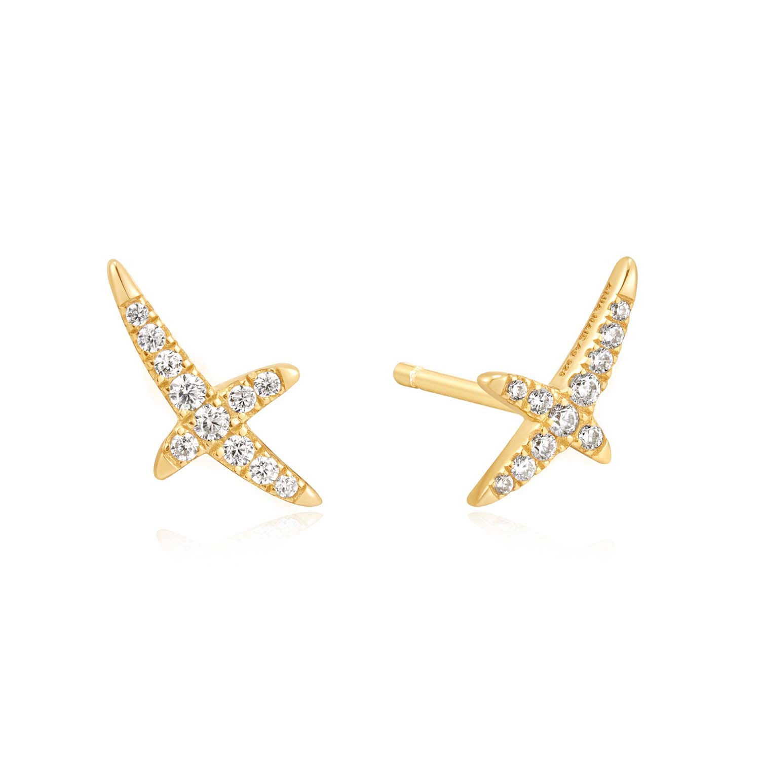 Gold Kiss Pav� Studs