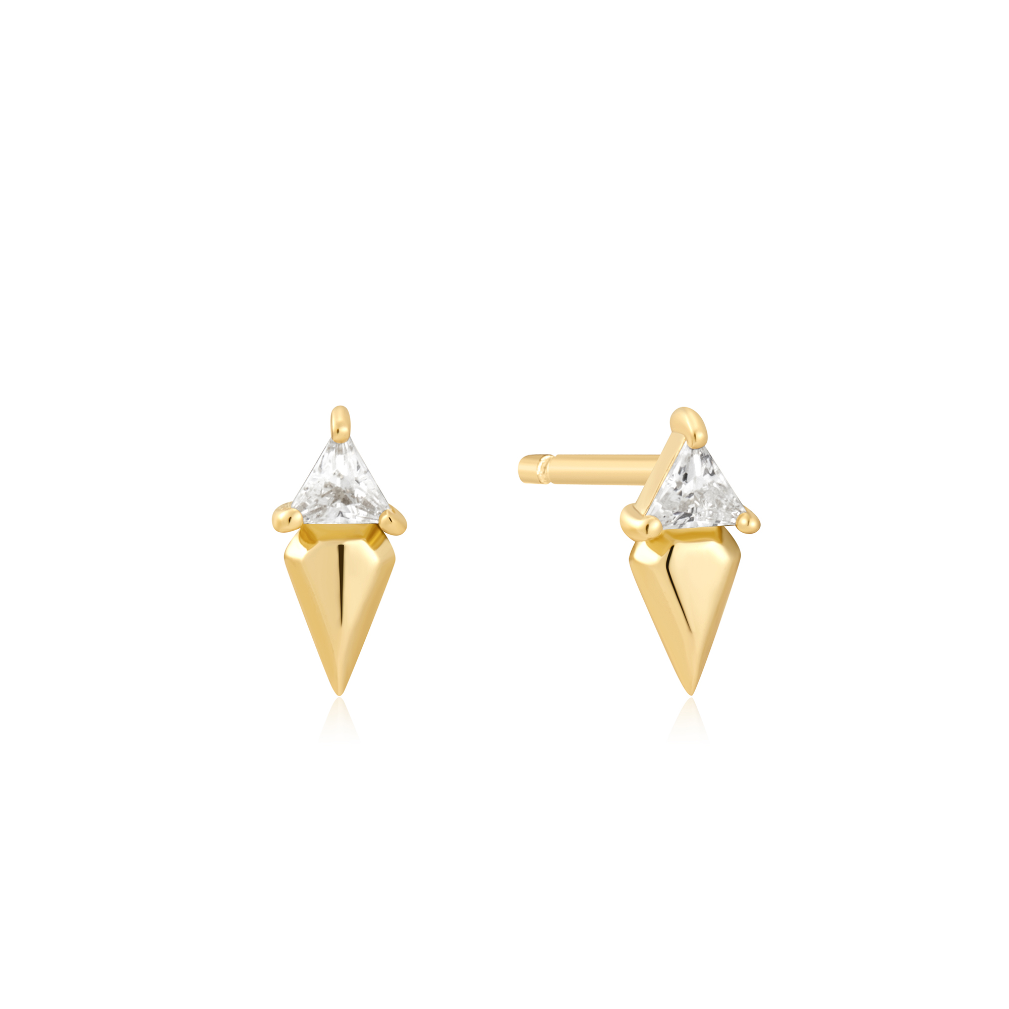 Omarm onze opvallende studs om je alledaagse looks te verbeteren. Met een driehoekige kubieke zirkonia gecombineerd met een gouden geometrische rand, zijn deze gemakkelijk te stylen studs de perfecte stapelstukken voor elke gelegenheid. 

HET MERK
GeÃ¯nspireerd door de laatste fashion trends is Ania Haie het toonaangevende sieradenmerk voor hoogkwalitatieve maar ook betaalbare zilveren sieraden, zonder op de kwaliteit in te leveren. Iedere collectie is gebaseerd op de laatste catwalktrends, waardoor Ania Haie snel tot hÃ©t sieradenmerk voor stijlbewuste consumenten is verkozen. Elk sieraad wordt ontworpen om te combineren met andere sieraden waardoor je je eigen look kunt creÃ«ren. Maar ook zijn Ania Haie sieraden opvallend genoeg om op zichzelf te dragen.

SPECIFICATIES
- Ania Haie
- Oorbellen
- Lengte 9mm
- 925 zilver met gold/ rhodium plating
- AH E059-04G