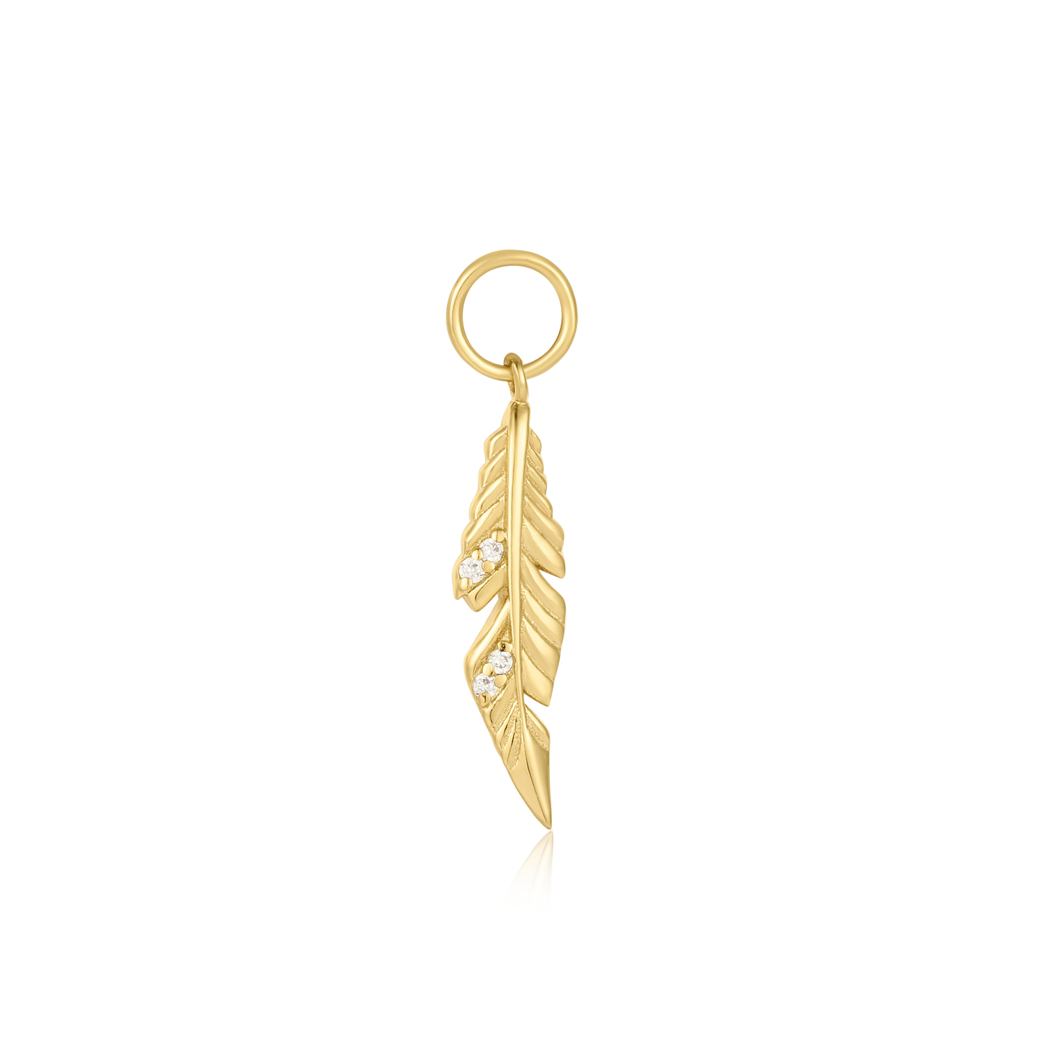Een symbool van eer, wijsheid en vrijheid. Voeg deze bewerkte goudkleurige veren charm toe aan je favoriete oorringen. Deze prachtige bedel is gemaakt van sterling zilver verguld met 14 karaat goud met een vleugje kubieke zirkonia schittering. Deze bedel is de perfecte manier om je oorringen te accentueren. 

HET MERK
GeÃ¯nspireerd door de laatste fashion trends is Ania Haie het toonaangevende sieradenmerk voor hoogkwalitatieve maar ook betaalbare zilveren sieraden, zonder op de kwaliteit in te leveren. Iedere collectie is gebaseerd op de laatste catwalktrends, waardoor Ania Haie snel tot hÃ©t sieradenmerk voor stijlbewuste consumenten is verkozen. Elk sieraad wordt ontworpen om te combineren met andere sieraden waardoor je je eigen look kunt creÃ«ren. Maar ook zijn Ania Haie sieraden opvallend genoeg om op zichzelf te dragen.

SPECIFICATIES
- Ania Haie
- Pop Charms 
- 925 zilver GP
- Feather
- AH EC052-02G