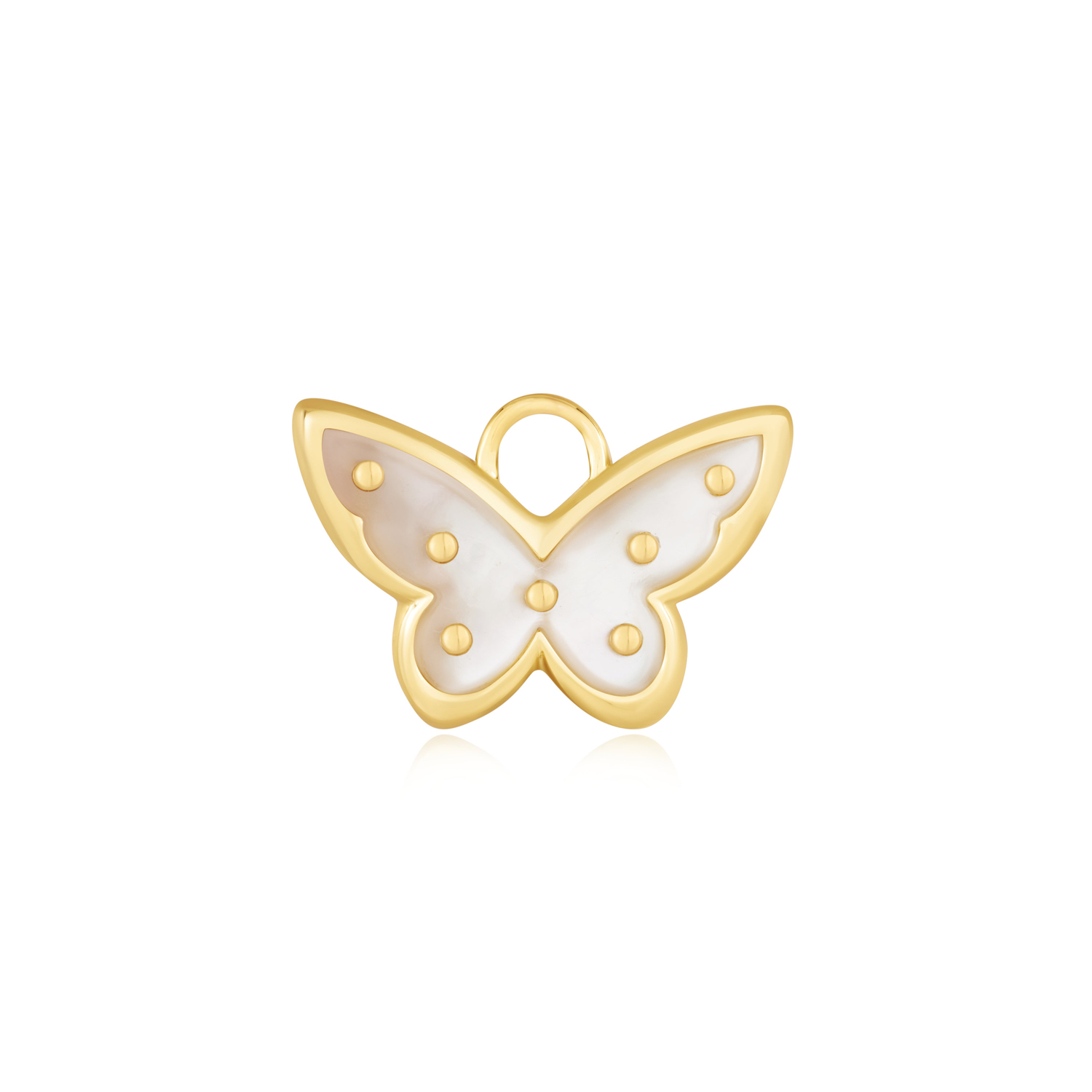 Voeg dit seizoen een fris gevoel toe aan je collectie met onze vlinder oorbel charm. Deze mooie 14 karaat vergulde sterling zilveren vlinder heeft een eenvoudig lusdetail en is perfect afgewerkt met parelmoer. Geef je klassieke hoops een schattige upgrade met deze delicate oorbel charm.

HET MERK
GeÃ¯nspireerd door de laatste fashion trends is Ania Haie het toonaangevende sieradenmerk voor hoogkwalitatieve maar ook betaalbare zilveren sieraden, zonder op de kwaliteit in te leveren. Iedere collectie is gebaseerd op de laatste catwalktrends, waardoor Ania Haie snel tot hÃ©t sieradenmerk voor stijlbewuste consumenten is verkozen. Elk sieraad wordt ontworpen om te combineren met andere sieraden waardoor je je eigen look kunt creÃ«ren. Maar ook zijn Ania Haie sieraden opvallend genoeg om op zichzelf te dragen.

SPECIFICATIES
- Ania Haie
- Pop Charms Earring
- 925 zilver GP
- MOP
- AH EC055-04G
