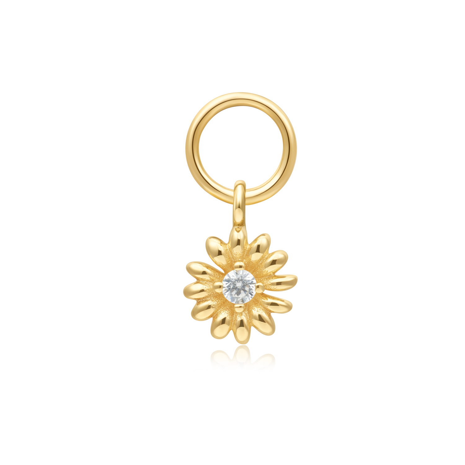 Omarm het nieuwe seizoen in stijl met een vleugje bloemen met onze 14 karaat vergulde sterling zilveren daisy oorbel charm. Afgewerkt met een fonkelende zirkonia steen in het midden is deze delicate, ingewikkeld bewerkte bloem de perfecte finishing touch voor elke zomerse oorbellen stack. Hang er een oorring aan en je bent klaar voor de zon.

HET MERK
GeÃ¯nspireerd door de laatste fashion trends is Ania Haie het toonaangevende sieradenmerk voor hoogkwalitatieve maar ook betaalbare zilveren sieraden, zonder op de kwaliteit in te leveren. Iedere collectie is gebaseerd op de laatste catwalktrends, waardoor Ania Haie snel tot hÃ©t sieradenmerk voor stijlbewuste consumenten is verkozen. Elk sieraad wordt ontworpen om te combineren met andere sieraden waardoor je je eigen look kunt creÃ«ren. Maar ook zijn Ania Haie sieraden opvallend genoeg om op zichzelf te dragen.

SPECIFICATIES
- Ania Haie
- Pop Charms Earring
- 925 zilver GP
- Daisy
- AH EC055-06G