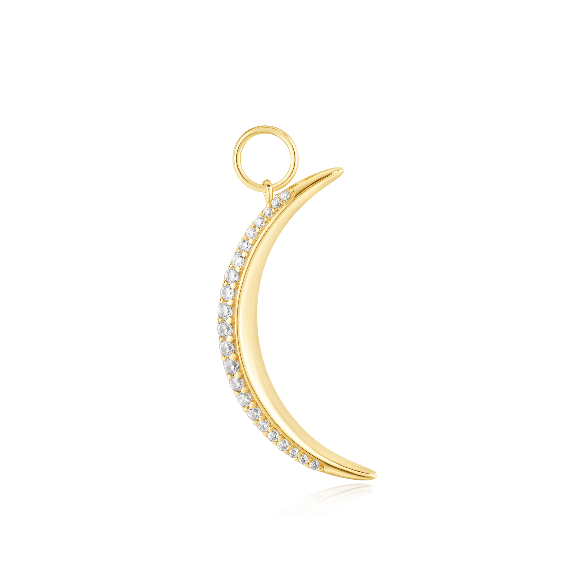 Omarm de gloed van onze unieke oorbel charm, een hemels sieraad dat de magie van maanallure uitstraalt. Dit sieraad heeft een delicaat maansilhouet en is ingelegd met pavÃ© gezette zirconiasteentjes. Verhoog je oorbellen met dit opvallende stuk en je zult zien dat je het gemakkelijk kunt combineren met andere studs, hoepels en oorringen.

HET MERK
GeÃ¯nspireerd door de laatste fashion trends is Ania Haie het toonaangevende sieradenmerk voor hoogkwalitatieve maar ook betaalbare zilveren sieraden, zonder op de kwaliteit in te leveren. Iedere collectie is gebaseerd op de laatste catwalktrends, waardoor Ania Haie snel tot hÃ©t sieradenmerk voor stijlbewuste consumenten is verkozen. Elk sieraad wordt ontworpen om te combineren met andere sieraden waardoor je je eigen look kunt creÃ«ren. Maar ook zijn Ania Haie sieraden opvallend genoeg om op zichzelf te dragen.

SPECIFICATIES
- Ania Haie
- Oorbedels
- 925 zilver met gold/ rhodium plating
- Maan
- AH EC060-01G