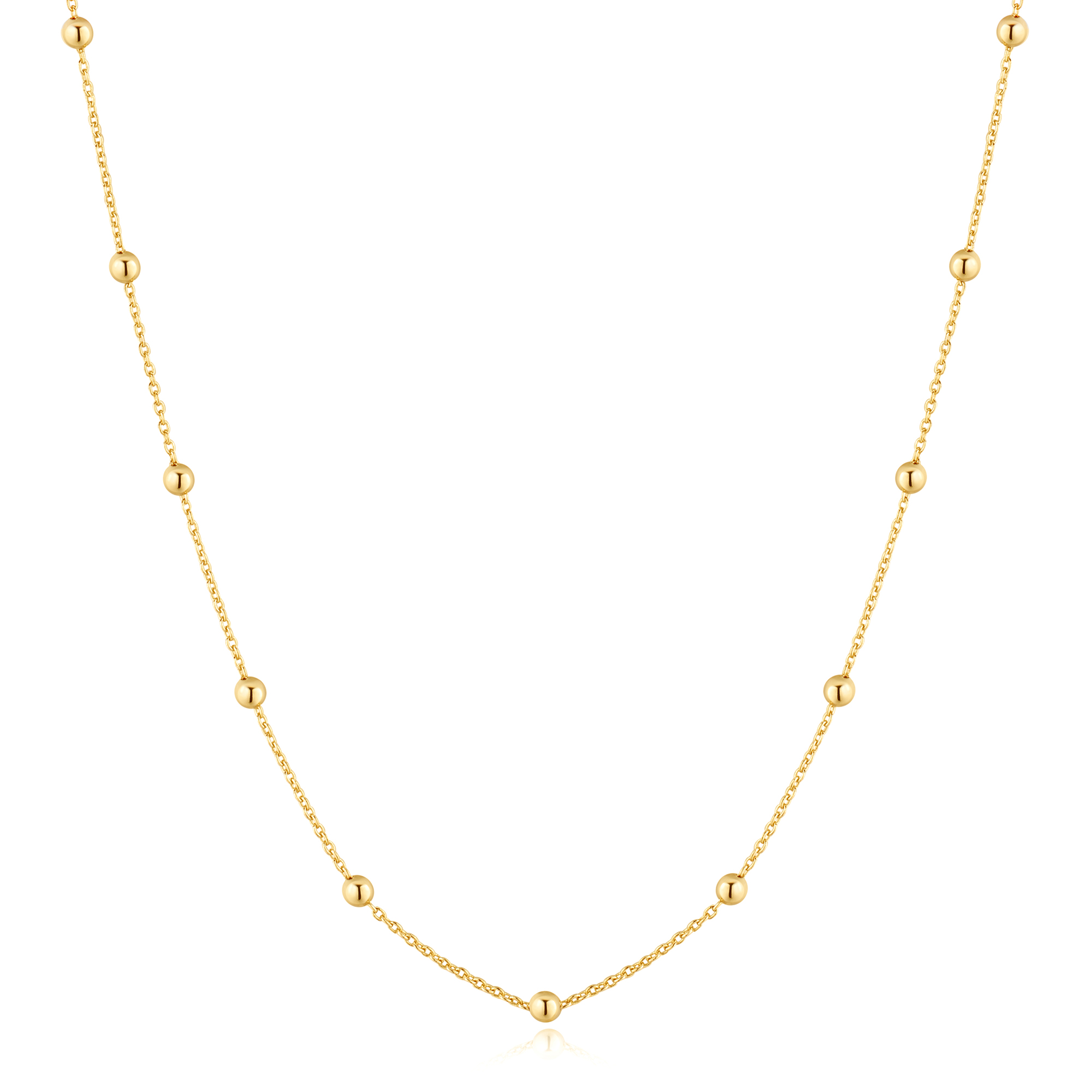 De Ania Haie Pop Charms Gold Bead Chain Necklace is een prachtig sieraad met gouden kralen en bedels. De ketting is verstelbaar en kan op verschillende manieren gedragen worden, als choker of als lange ketting. De combinatie van kralen en bedels geeft een speelse en trendy uitstraling. Een must-have accessoire voor elke moderne vrouw!