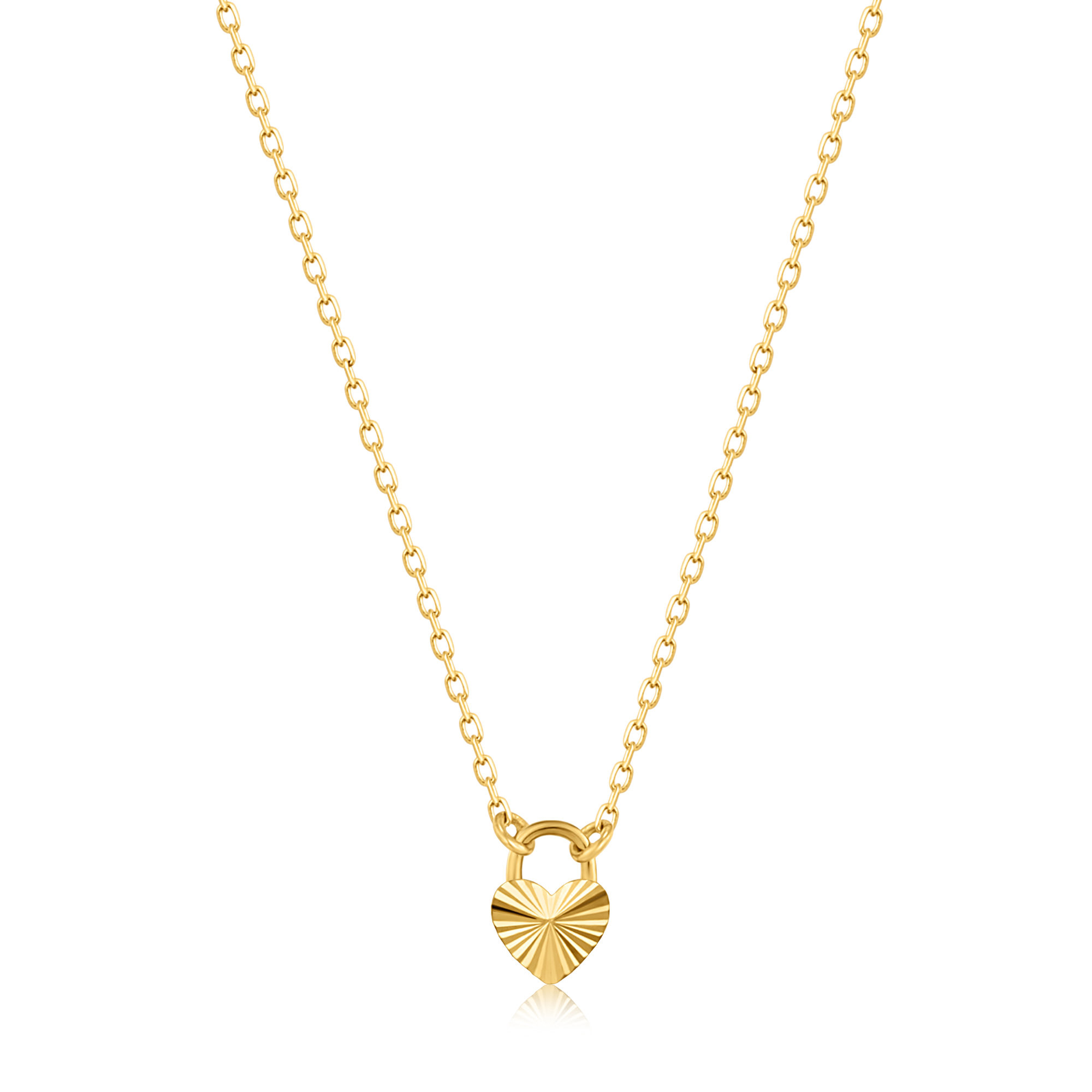 Geelgouden collier met hanger hart.