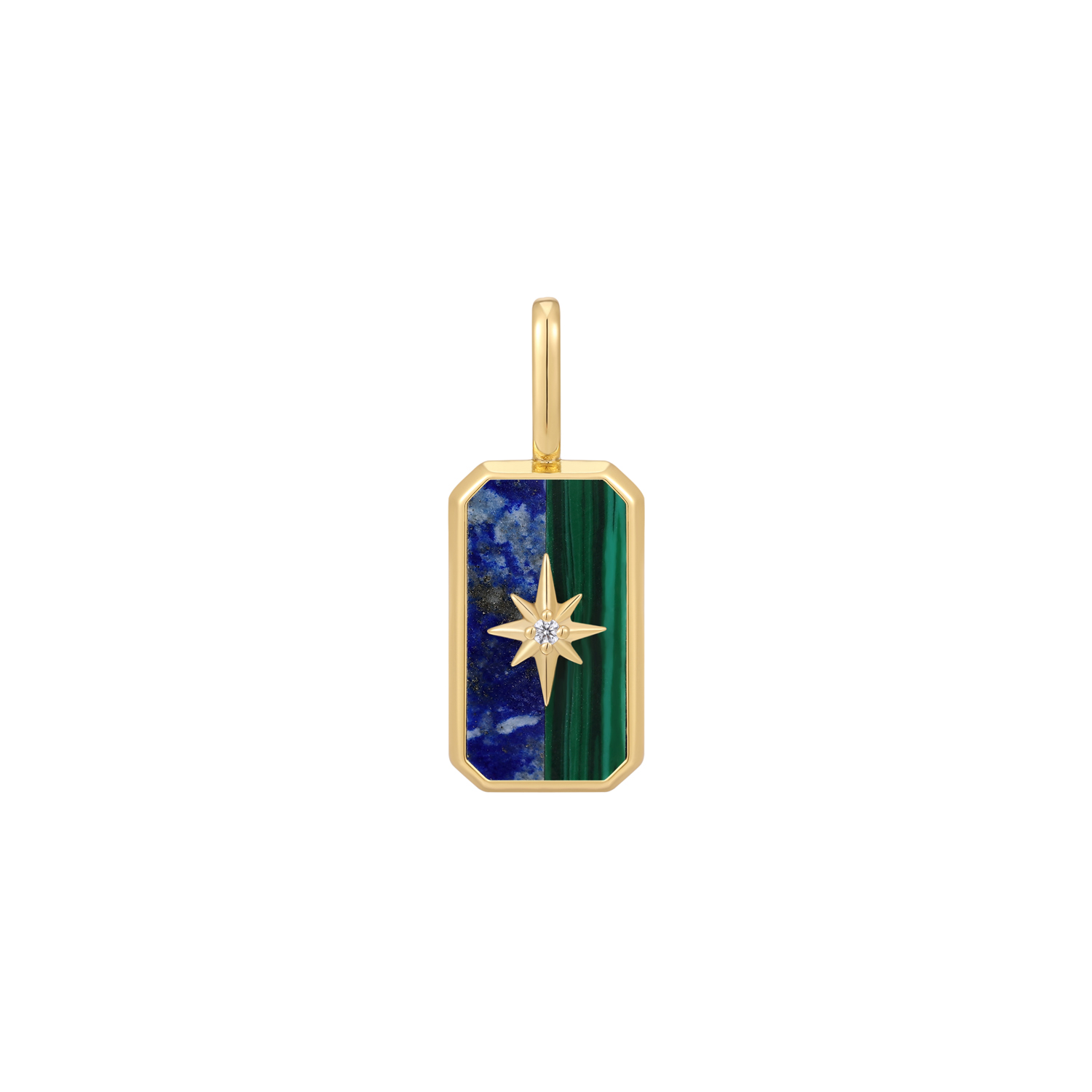 Geef je ketting een upgrade met deze prachtige bedel. De bedel is gemaakt van 925 sterling zilver met 14 karaat gouden plating. Het ontwerp is opgesplitst tussen opvallende levendige blauwe lapis en diepgroene malachiet stenen, compleet met een enkele zirkonia steen in de ster. Bevestig je bedel eenvoudig aan een kettng, armband of connector.

Het Merk
GeÃ¯nspireerd door de laatste fashion trends is Ania Haie het toonaangevende sieradenmerk voor hoogkwalitatieve maar ook betaalbare zilveren sieraden, zonder op de kwaliteit in te leveren. Iedere collectie is gebaseerd op de laatste catwalktrends, waardoor Ania Haie snel tot hÃ©t sieradenmerk voor stijlbewuste consumenten is verkozen. Elk sieraad wordt ontworpen om te combineren met andere sieraden waardoor je je eigen look kunt creÃ«ren. Maar ook zijn Ania Haie sieraden opvallend genoeg om op zichzelf te dragen.

How It All Started
Met een passie voor kwalitatieve sieraden met stijl Ã©n het besef dat de mode bewuste vrouw niet wil inleveren op kwaliteit is Ania Haie geboren. De Ania Haie oprichters zagen later dat de moderne vrouw van vandaag graag sieraden combineert en layered om haar individualiteit te omarmen, de kans werd aangegrepen en de droom werd werkelijkheid.

Volg ons ook op social media
Wil jij op de hoogte blijven van nieuwe collecties, toffe combinaties en de laatste sieraden trends? Hou ons dan ook in de gaten op social media. Daarnaast inspireren wij jou dagelijks met verschillende looks en mix & match combinaties! Deel gerust jouw eigen unieke Ania Haie look door de hashtag #aniahaiexme te gebruiken. Wie weet wordt jouw look gerepost op Ã©Ã©n van onze kanalen!
Je kunt ons volgen op Facebook en Instagram.