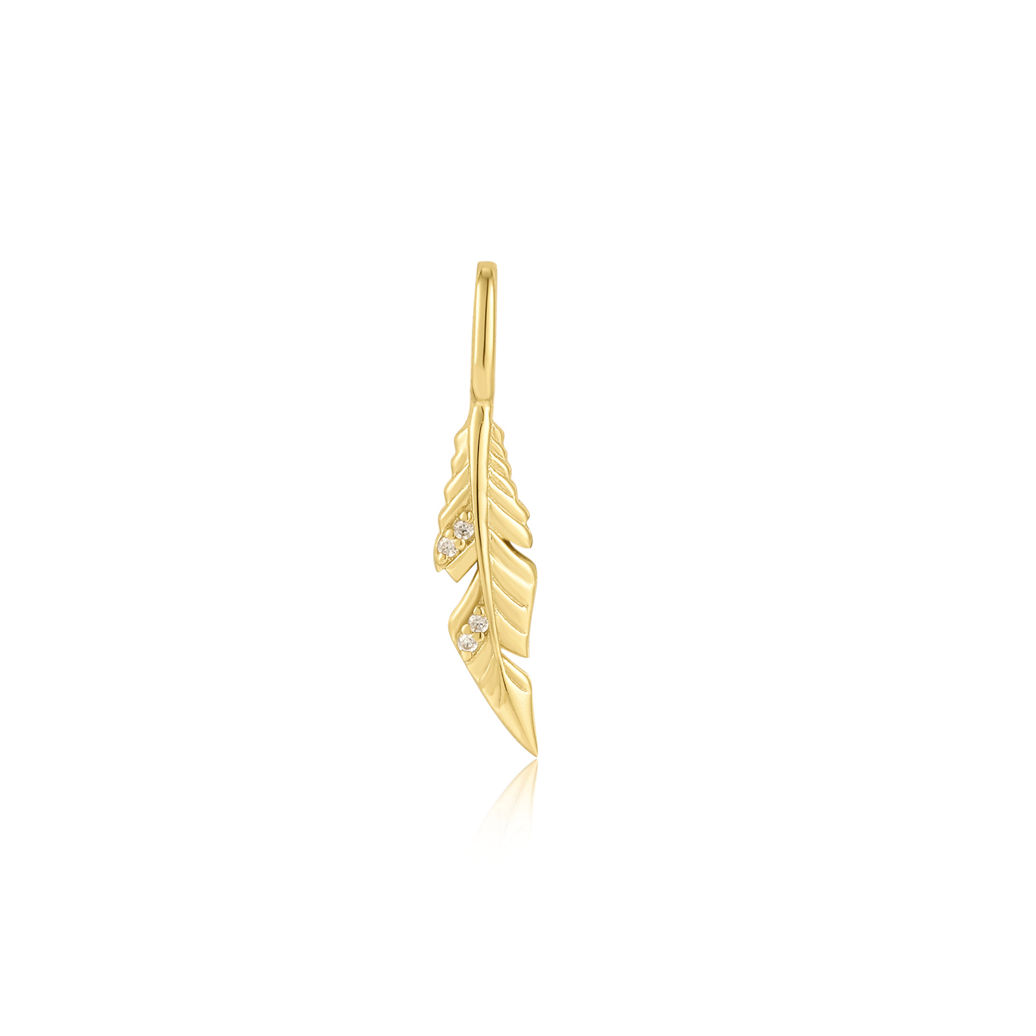 Voeg een vleugje magie toe aan je sieraden met deze prachtige veer charm gemaakt van sterling zilver verguld met 14 karaat goud. Hang deze charm aan je favoriete Pop Charms ketting of armband om je look te upgraden met dit tijdloze hangerontwerp. De zirkonia steentjes zorgen voor de perfecte sprankeling.

HET MERK
GeÃ¯nspireerd door de laatste fashion trends is Ania Haie het toonaangevende sieradenmerk voor hoogkwalitatieve maar ook betaalbare zilveren sieraden, zonder op de kwaliteit in te leveren. Iedere collectie is gebaseerd op de laatste catwalktrends, waardoor Ania Haie snel tot hÃ©t sieradenmerk voor stijlbewuste consumenten is verkozen. Elk sieraad wordt ontworpen om te combineren met andere sieraden waardoor je je eigen look kunt creÃ«ren. Maar ook zijn Ania Haie sieraden opvallend genoeg om op zichzelf te dragen.

SPECIFICATIES
- Ania Haie
- Pop Charms 
- 925 zilver GP
- Feather
- AH NC052-09G