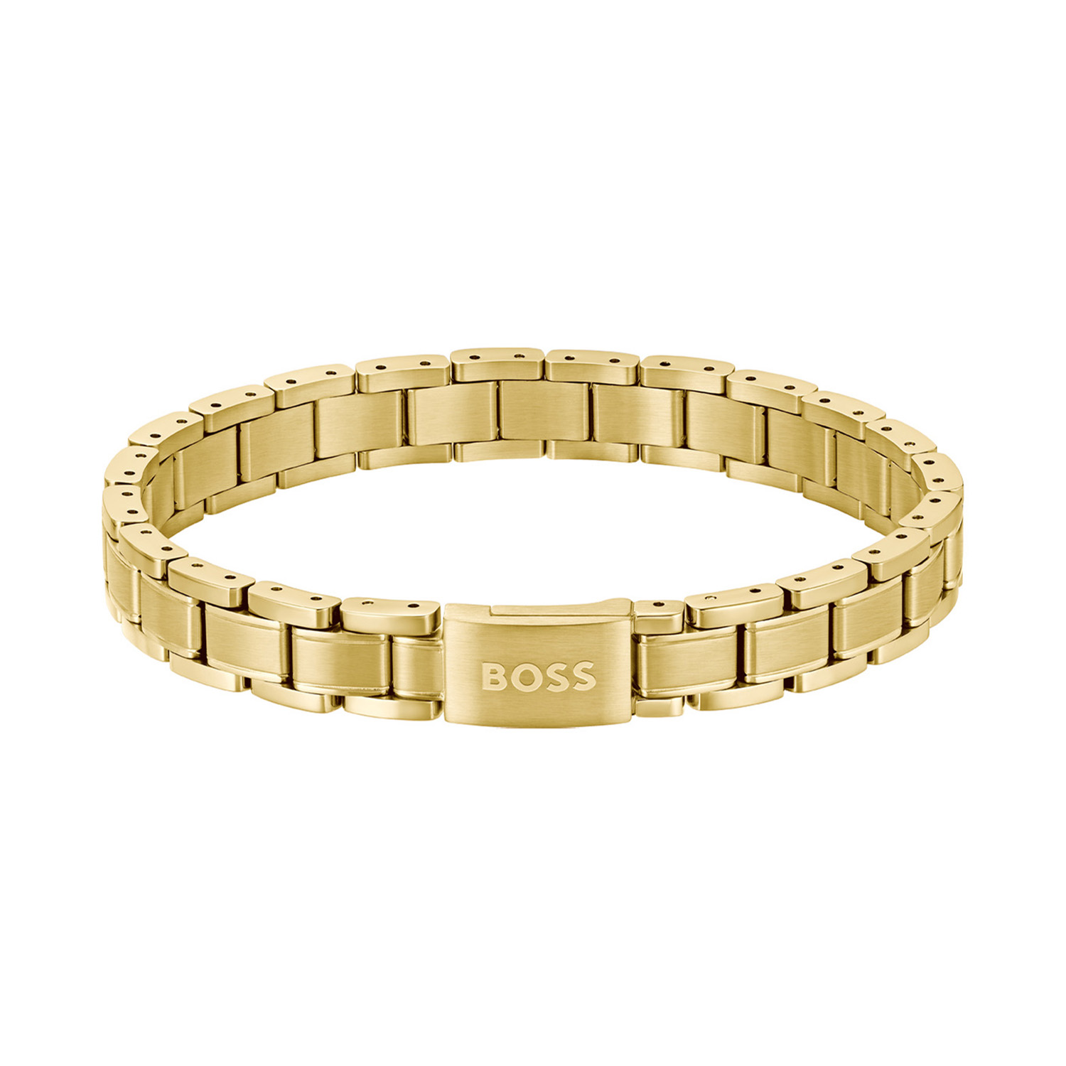 BOSS JEWELS HBJ1580711 METAL LINKS ESSENTIAL Mannen Armband 21cm
Deze armband van BOSS uit de METAL LINKS ESSENTIAL serie met artikelnr. HBJ1580711 is een stoer sieraad voor de echte BOSS klant. De stalen goudkleurige schakelarmband heeft een stalen plaatje in het midden daarin het BOSS logo. Deze herenarmband heeft een klepsluitig en een lengte van 21cm. Zeker goed te combineren met de bijpassende ketting en andere sieraden van BOSS. 

Het merk:
HUGO BOSS is afgestemd op levensstijlen waar het gaat om kwaliteit en precisie. Het wereldwijde fashionlabel is verdeeld in twee merken: BOSS en HUGO. Het merk BOSS biedt geavanceerde, moderne horloges gericht op kwaliteit en design om een onberispelijke look te creëren – of het nu zakelijk, casual of sportief is. Ontdek de nieuwe horlogecollectie die bewijst dat details echt het verschil maken.

Specificaties:
- Artikelnr: HBJ1580711
- Schakelarmband
- Materiaal: Staal
- Goudkleurig
- Lengte: 21cm