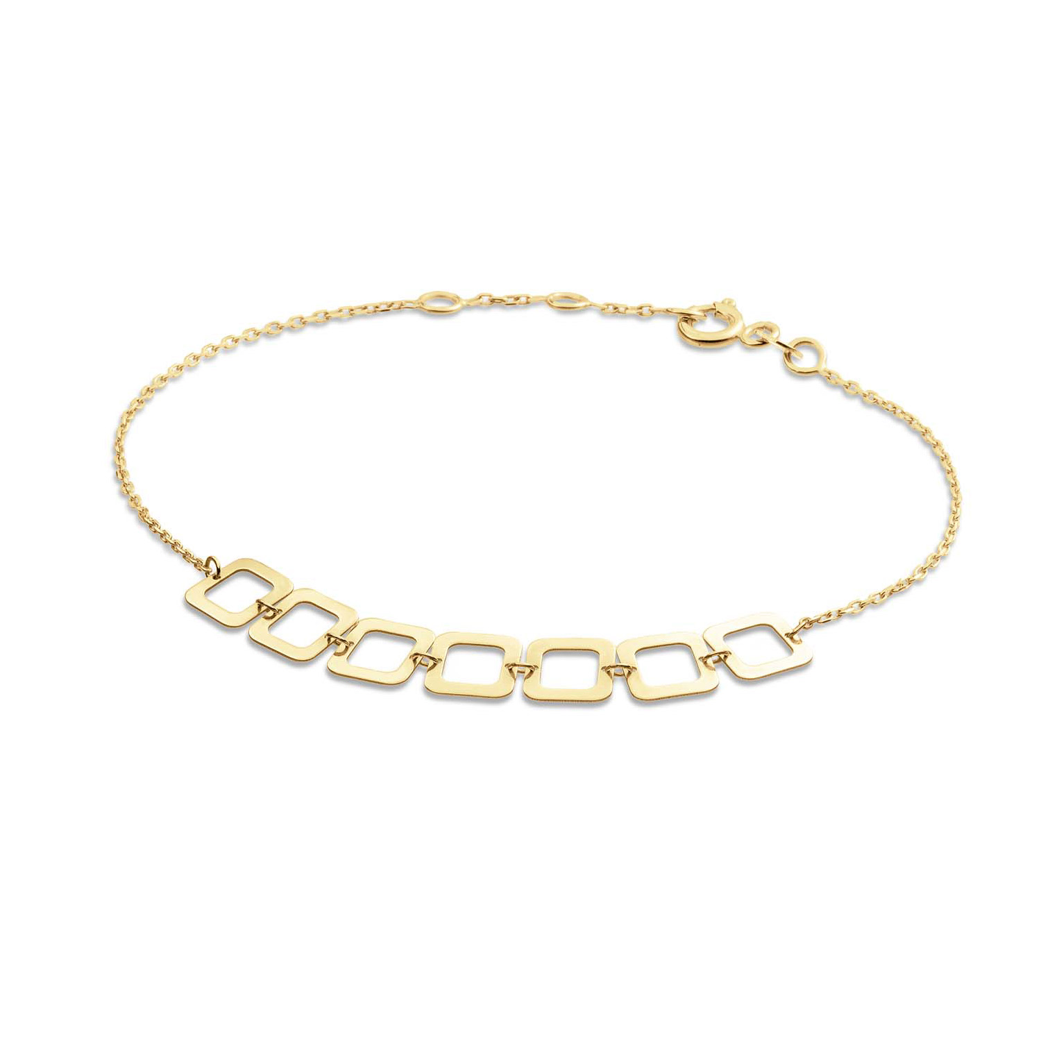 De inspiratiebron voor de 14 karaat gouden Laguna Bracelet is het water rondom Venetië. Doordat het gebouwd is op kleine eilanden lijkt het te zweven, vandaar de open schakels. Combineer jij deze blikvanger met de Laguna Necklace?

Venetian Diary Als je aan een betoverende stad denkt, waar je kunt verdwalen in smalle straatjes en waar gondels je meenemen langs de mooiste gebouwen en architectuur. Waar op iedere hoek iemand spontaan in een serenade kan uitbarsten. Aan welke stad denk je dan? Juist, het Italiaanse Venetië. Mysterieus, betoverend en romantisch. Een stad met elegante grachten, prachtige pleinen en kleurrijke mensen. Een stad waar ik mijn hart aan heb verloren. 

Het merk
Jackie is hét 14 karaat gouden on trend sieradenmerk. De collecties zijn geïnspireerd op de reizen die ik maak, van stedentrips tot exotische oorden. Elk gouden sieraad is helemaal van nu, handgemaakt door Europese goudsmeden en vervaardigd van overwegend gerecycled goud met echte edelstenen en zoetwaterparels. Elke collectie is dan ook met veel liefde en passie samengesteld. Mijn Jackie sieraden zijn de perfecte finishing touch voor iedere outfit!

Specificaties
- Armband
- Materiaal: 14 Karaat - Geelgoud - 585
- Open vierkantjes
- Totale lengte: 19cm