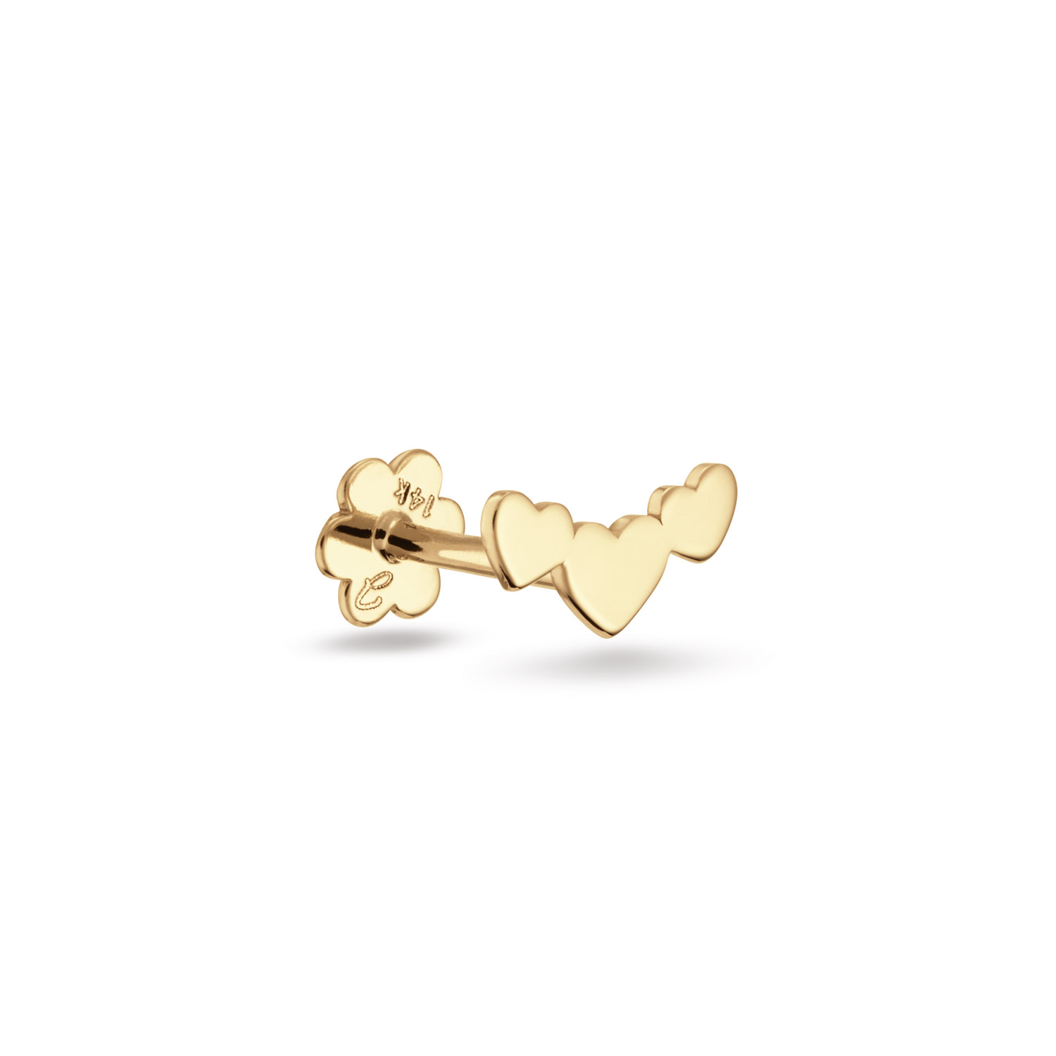 Deze piercing heeft 3 fijne hartjes naast elkaar, een lievelijk geheel.

Hidden Gems of the Rivièra
Elke creatie in de Hidden Gems of the Rivièra collectie is een ode aan de onmiskenbare charme van de Rivièra. Handgemaakt van 14 karaat goud en verrijkt met echte edelstenen. De sieraden brengen de magische sfeer van de Côte d'Azur tot leven in jouw look! 
Alle piercings van Jackie zijn 6 mm en voorzien van een plat achterkantje. Hierdoor kun je er heel comfortabel mee slapen!

Het merk 
Jackie is hét 14 karaat gouden on trend sieradenmerk. De collecties zijn geïnspireerd op de reizen die ik maak, van stedentrips tot exotische oorden. Elk gouden sieraad is helemaal van nu, handgemaakt door Europese goudsmeden en vervaardigd van overwegend gerecycled goud met echte edelstenen en zoetwaterparels. Elke collectie is dan ook met veel liefde en passie samengesteld. Mijn Jackie sieraden zijn de perfecte finishing touch voor iedere outfit!

Specificaties
- Piercing
- Materiaal: 14 Karaat - Geelgoud - 585
- 3 Hearts Piercing
- Totale lengte: 3mm