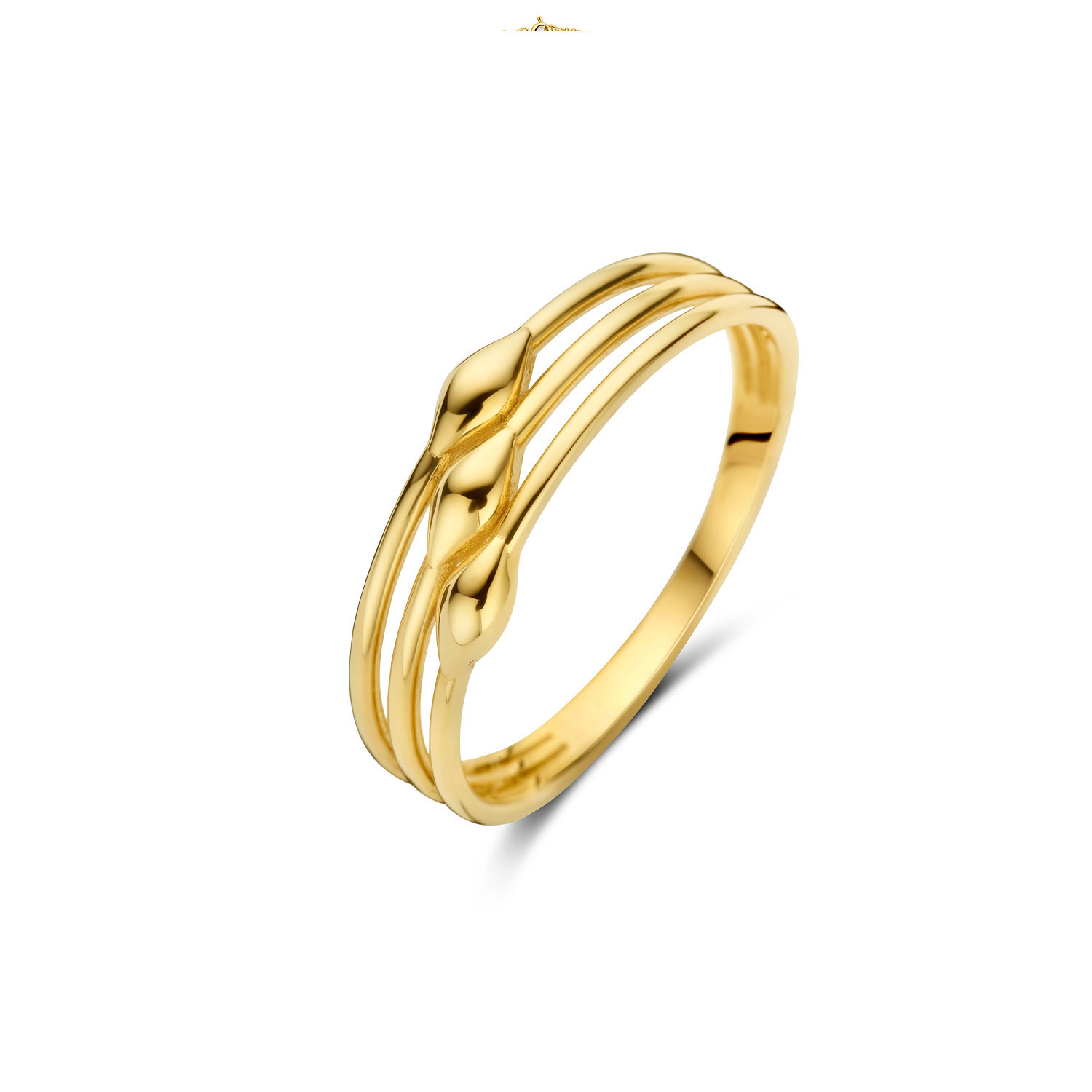 White Lady Ring 
Verbintenis alom met deze 14K gouden White Lady Ring. De ring is opengewerkt met 3 fijne banden. Het sierlijke effect bovenop de ring komt door de 3 gouden druppelvormige accenten. Mooi te combineren met de andere sieraden van Jackie voor een trendy look!

Treasures of London
Londen is de stad van biscuits and tea, rode dubbeldekkers en telefooncellen, zwarte taxi’s en natuurlijk de iconische bezienswaardigheden zoals Big Ben, Tower Bridge en Buckingham Palace. De bruisende metropool aan de oevers van de Theems is de inspiratie geweest voor Jackie’s nieuwste 14 karaat gouden sieradencollectie. Tijdens haar reis naar London heeft Jackie genoten van geschiedenis, cultuur en tradities. Dit vind je terug in de nieuwe collectie ‘Treasures of London’! 

Specificaties
- Ring maat 56
- Materiaal: 14 Karaat - Geelgoud - 585
- Fantasie vorm 5mm
- Artikelnummer: JKR23.306