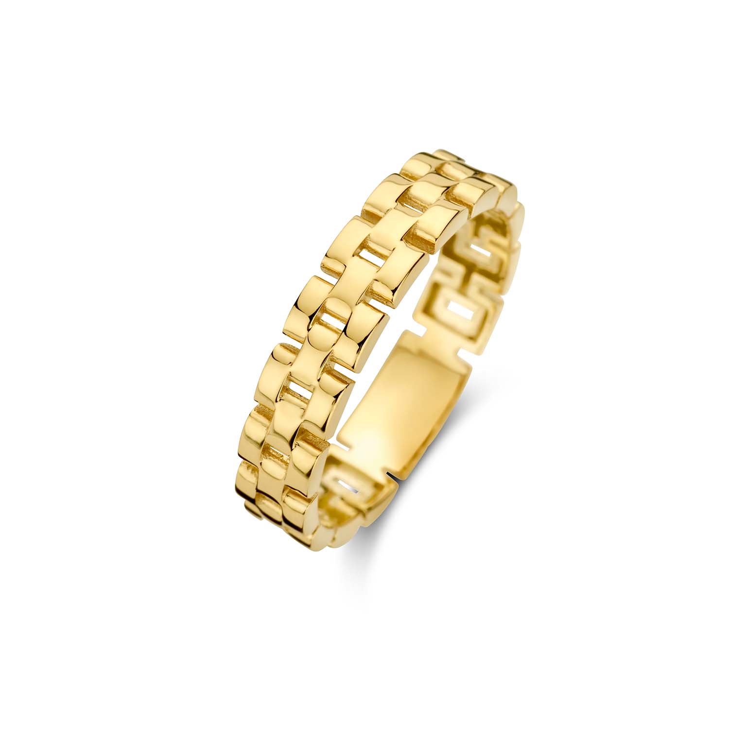 Jackie Güell Ring
Ken jij park Güell in Barcelona? De Güell ring geïnspireerd op de prachtige mozaiek wat hier te zien is. Gemaakt van 14K goud en een mooie maar vooral unieke toevoeging aan je sieradencollectie! 

In Love With Barcelona
Zon, stand, tapas, sangria en kunst. Sí, Barcelona! Jackie heeft tijdens haar reis naar Spanje inspiratie opgedaan in de wereldstad Barcelona. De Gaudí huizen, de kunstwerken in het gekleurde Parc Güell en natuurlijk de adembenemende Sagrada Família: elke plek was nog mooier dan zij zich had voorgesteld. Deze stad heeft een plekje in Jackie’s hart veroverd. Ontdek nu de nieuwe 14 karaat gouden sieradencollectie ‘In Love With Barcelona’. 

Specificaties
- Ring
- Materiaal: 14 Karaat - Geelgoud - 585
- Breedte: 4mm
- Artikelnummer: JKR23.311