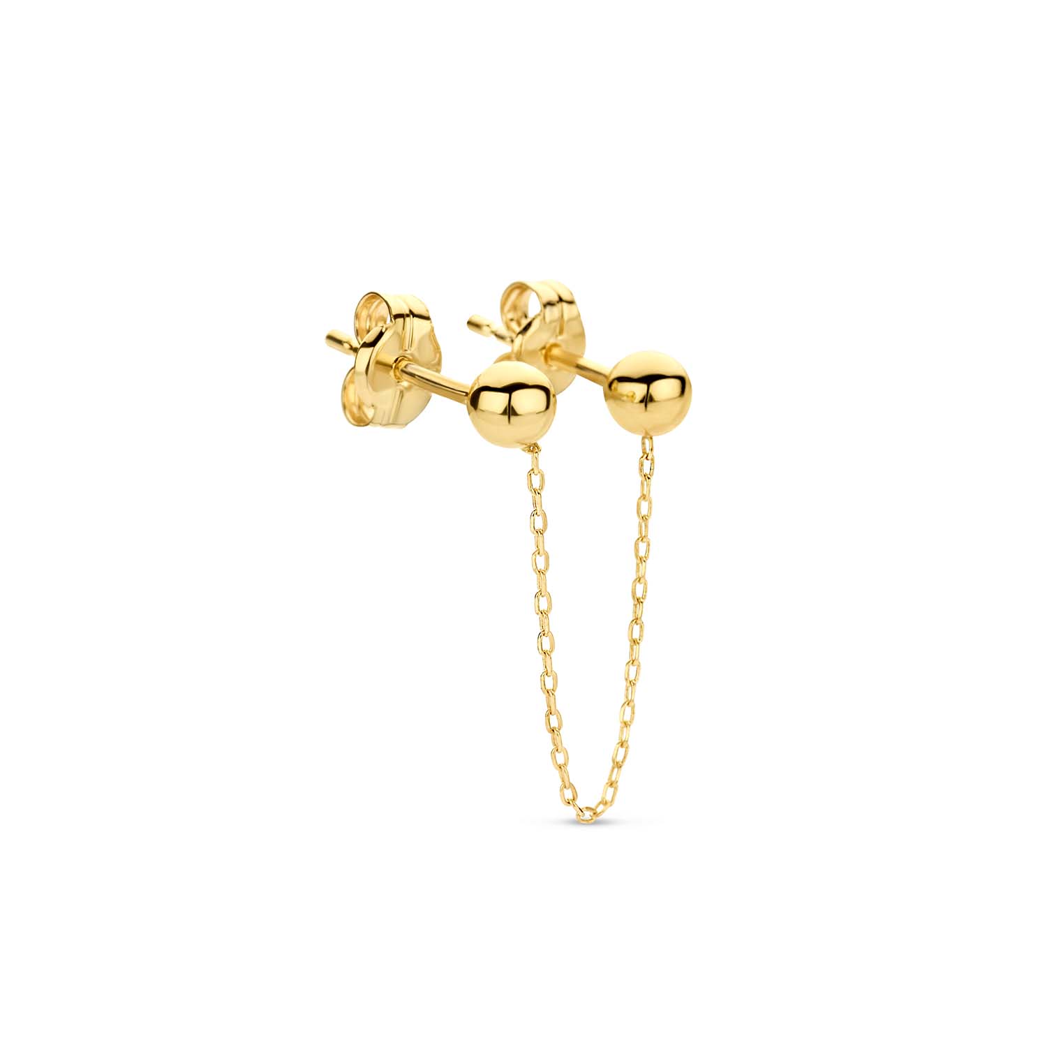 Jackie Dos Single Earring
Til je oorbellencollectie naar een hoger niveau met de 14K Dos Single Earring! De enkele oorsteker hoort in twee gaatjes gedragen te worden, waarbij het schakeldetail de bolletjes verbindt. Perfect om je basic look een extra touch te geven!

In Love With Barcelona
Zon, stand, tapas, sangria en kunst. Sí, Barcelona! Jackie heeft tijdens haar reis naar Spanje inspiratie opgedaan in de wereldstad Barcelona. De Gaudí huizen, de kunstwerken in het gekleurde Parc Güell en natuurlijk de adembenemende Sagrada Família: elke plek was nog mooier dan zij zich had voorgesteld. Deze stad heeft een plekje in Jackie’s hart veroverd. Ontdek nu de nieuwe 14 karaat gouden sieradencollectie ‘In Love With Barcelona’. 

Specificaties
- Enkele oorsteker
- Materiaal: 14 Karaat - Geelgoud - 585
- Afmeting: 
- Artikelnummer: JKS23.309