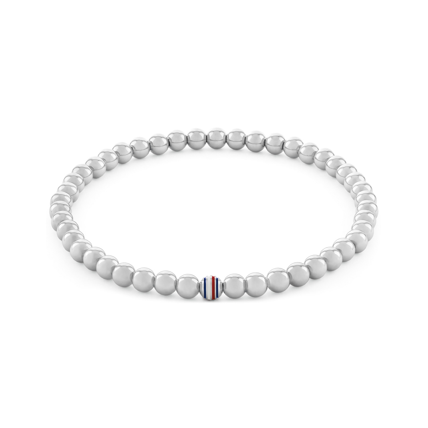 Tommy Hilfiger Jewels TJ2780937 Armband Dames Staal 16,5cm
Deze armband van Tommy Hilfiger uit de jewelry serie METAL BEADS met nr: TJ2780937is een opvallend model. De dames armband is van elastiek met daarop zilverkleurige stalen balletjes van 4mm geregen. Op 1 van de balletjes zit  het gekleurde Tommy logo. De armband is geschikt voor een pols van ong. 16,5cm. Door het elastiek is hij rekbaar. Ook leuk te combineren met andere armbanden en sieraden van Tommy Hilfiger.

Het merk:
Tommy Hilfiger is wereldwijd één van de grootste designer lifestyle merken en is internationaal bekend om haar classic American cool stijl. De sieraden zijn voor dames en heren met een eigen stijl, die niet bang zijn om dit aan de wereld te laten zien.

Specificaties:
- Kralen armband zilverkleurig
- Materiaal: Staal
- Rekbare lengte 16,5cm
- Dames sieraad