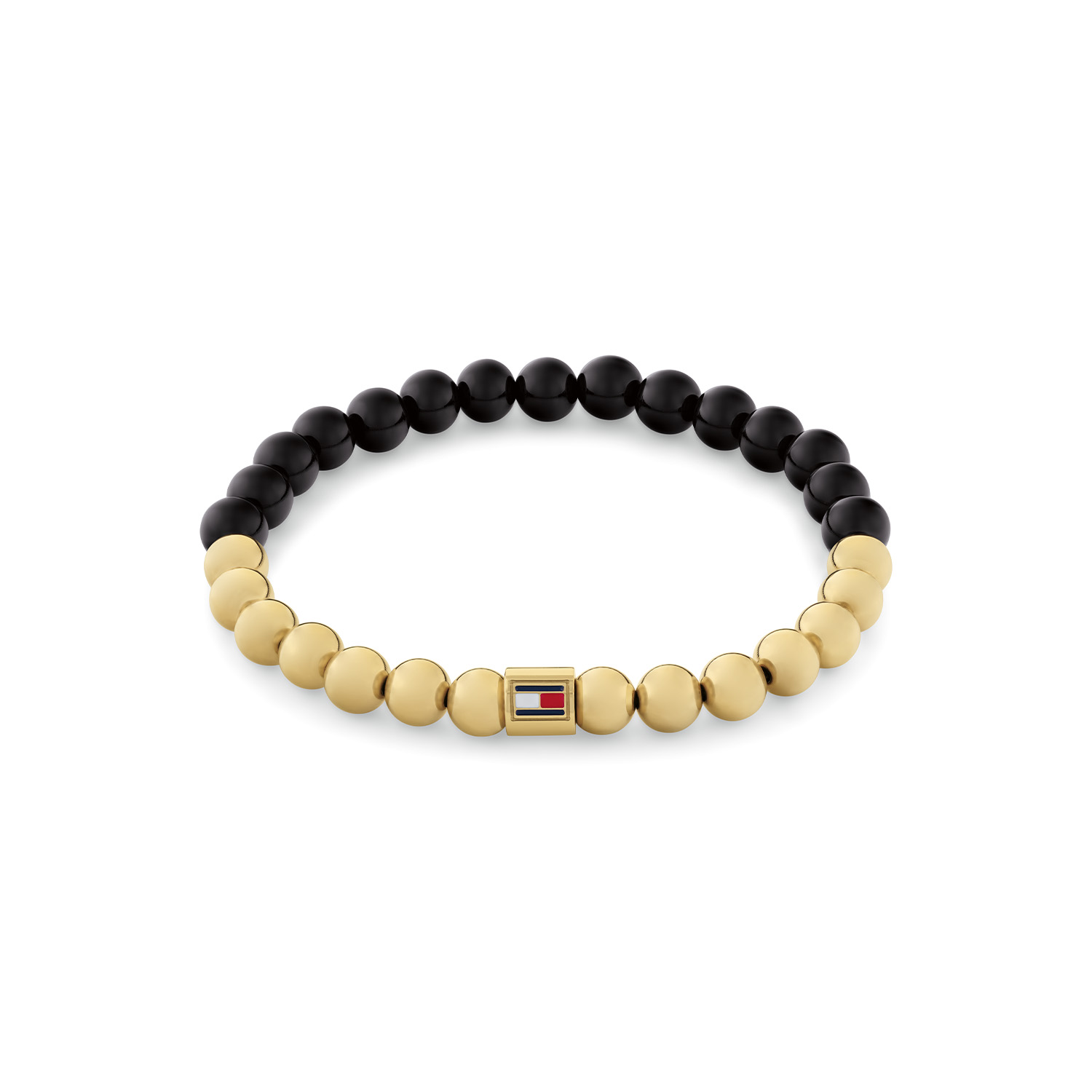 Tommy Hilfiger armband met onix en goldplated edelstalen kralen
TH2780961