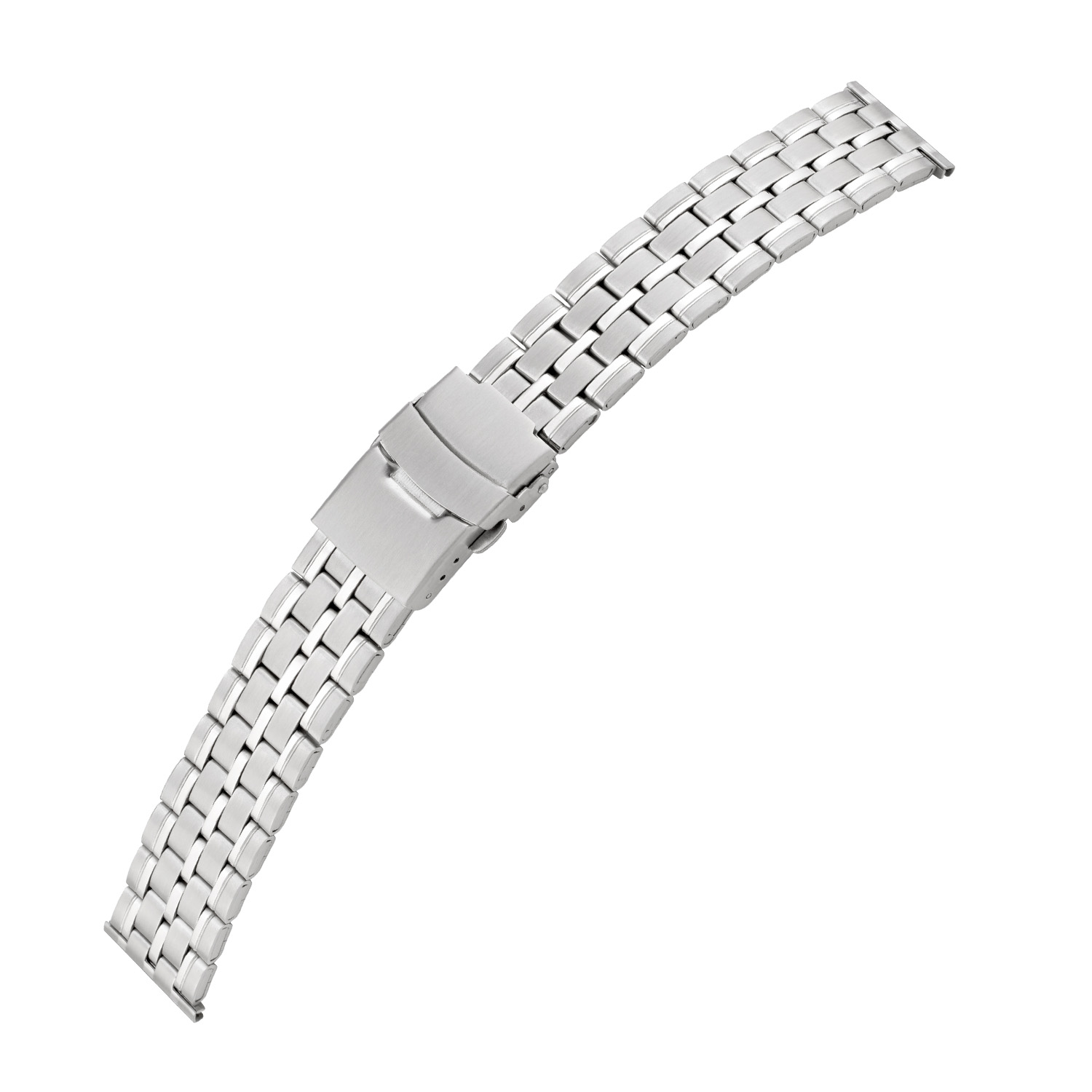 Dit RVS horlogebandje heeft een stoere BEAR uitstraling. Het roestvrijstalen materiaal zorgt voor duurzaamheid en een stijlvolle look. Draag hem los om de pols voor een casual uitstraling, of combineer met een horloge voor een meer formele look. De band is eenvoudig te bevestigen aan je horloge en past om de meeste polsen. Maak je outfit compleet met dit prachtige horlogebandje!