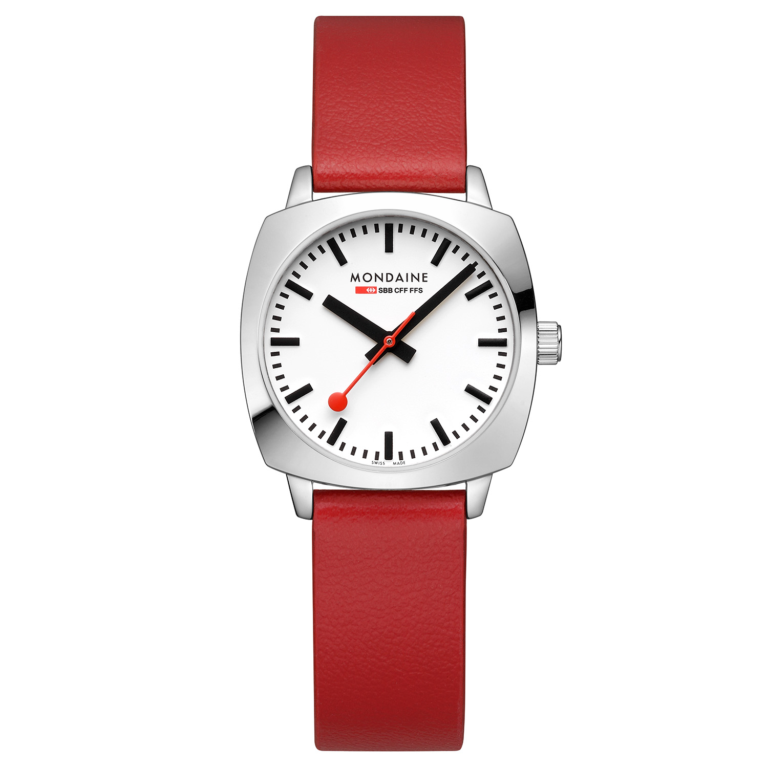 Mondaine - Petite Cushion 36.5mm 50m WR Saffierglas