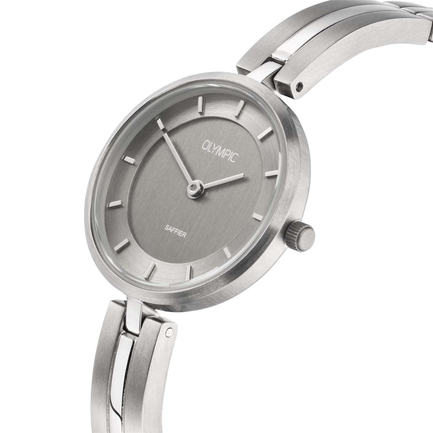 Olympic OL1DTT002 Titanium Horloge Dames 26mm 
Dit unieke Olympic horloge met artikelnummer: OL1DTT002 is een classic dameshorloge. Het horloge heeft een ronde titanium kast met een grijze bewerkte wijzerplaat met streepjes als uursaanduiding en fijne strakke wijzers. Aan de kast zit een mat glanzende zilverkleurige titanium schakelband met kliksluiting. Het horloge heeft een saffierglas, een doorsnee van 26mm en is 3ATM.

Het merk:
Een mooi horloge hoeft niet duur te zijn! Het Nederlandse horlogemerk Olympic levert stoere chronografen, slimline series, digitale uurwerken en elegante dameshorloges. De prijs-kwaliteitverhouding staat bij Olympic hoog in het vaandel met prijzen die uiteenlopen van € 34,95 tot en met € 159,00.

100% Nederlands ontwerp, waterdicht en standaard 3 jaar fabrieksgarantie.

Specificaties:
- Ronde kast Ø 26mm
- Titanium horlogekast
- Grijze wijzerplaat
- Titanium schakelband
- 3ATM 
- Standaard 3 jaar fabrieksgarantie
- Saffierglas