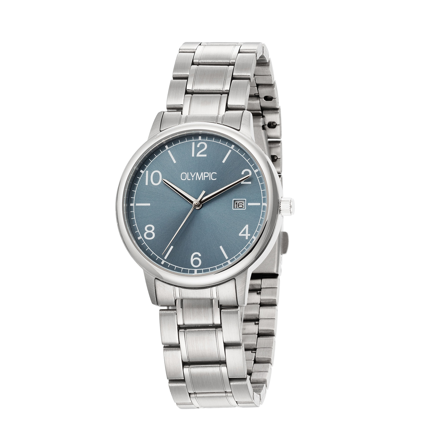 Olympic OL80HSS002 Henri Horloge Staal 37mm 
Dit unieke Olympic horloge met artikelnummer: OL80HSS002 is een herenhorloge met een classic sportieve uitstraling. Het horloge heeft een ronde stalen kast met een blauwe wijzerplaat met een datum. Aan de kast zit een stalen schakelband met vouwsluiting. Het horloge heeft een mineraalglas, een doorsnee van 37mm en is 5ATM.

Het merk:
Een mooi horloge hoeft niet duur te zijn! Het Nederlandse horlogemerk Olympic levert stoere chronografen, slimline series, digitale uurwerken en elegante dameshorloges. De prijs-kwaliteitverhouding staat bij Olympic hoog in het vaandel met prijzen die uiteenlopen van â¬ 34,95 tot en met â¬ 159,00.

100% Nederlands ontwerp, waterdicht en standaard 3 jaar fabrieksgarantie.

Specificaties:
- Ronde kast Ã 37mm
- Stalen horlogekast
- Blauwe wijzerplaat
- Stalen schakelband
- 5ATM 
- Standaard 3 jaar fabrieksgarantie
- Mineraalglas