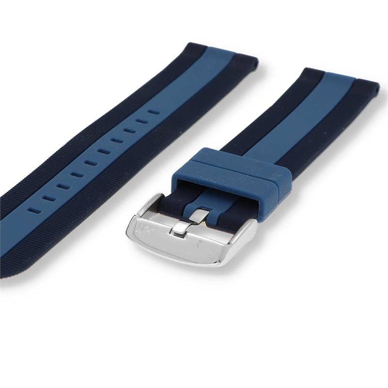 Dit Morellato Horlogeband Bolsena van blauw en zwart silicone heeft een breedte van 22mm. Het bandje is duurzaam, comfortabel en waterbestendig, ideaal voor dagelijks gebruik. De gespsluiting zorgt voor een perfecte pasvorm. Draag het bandje om je pols voor een sportieve en stijlvolle look. Perfect voor elke gelegenheid. Maak je horloge compleet met dit prachtige bandje.