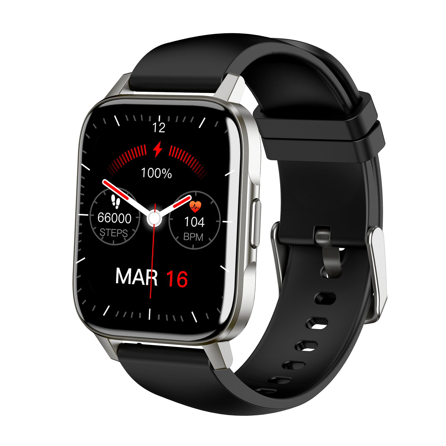 SMARTY2.0 Smartwatch Siliconen 44mm
Dit Smarty Smartwatch horloge met nr: SW078G is een stap in de toekomst. Door zijn Amoled scherm is het beeld vele malen scherper en intenser. De zilverkleurige kast is gemaakt van metaal met een gehard glas. Aan de kast zit een zwarte siliconen band met een gespsluiting. Het ronde horloge heeft een afmeting van 44 x 38mm en is spatwaterdicht. Deze smartwatch is sportief, stijlvol, maar zeker gebruiksvriendelijk. Om door apps, berichten en tekst te bladeren hoeft je alleen maar op het glas te tikken of de knop te gebruiken.

Merk:
SMARTY2.0
Smartwatches verbinden je met de wereld. 
SMARTY2.0 biedt een brede keuze aan vormen en functionaliteiten. Een ronde of rechthoekige smartwatch? Eentje voor de smalle pols? Een ladies watch of een kids watch?  SMARTY2.0 heeft het allemaal.
De keuze qua functionaliteiten is onuitputtelijk: bluetooth bellen, stappenteller, hartslag- en bloeddrukmeter,  meerdere verschillende sporttrackers, menstruatie en ovulatie herinneringen, ingebouwde GPS, vind mijn smartphone en heel veel meer. Maak je eigen keuze.
Iedere SMARTY werkt zowel met iOS als met Android en is moeiteloos via een QR-code te koppelen met iedere mobiele telefoon. Misschien wel dÃ© makkelijkste smartwatch voor iedereen.
SMARTY2.0 staat voor hoge kwaliteit in een betaalbaar prijssegment: â¬ 79 - â¬ 199.

Highlights:
- Geschikt voor Android en iOS  
- De Smartwatch heeft Bluetooth call 
- Hoge batterij efficientie
- 24 uur hartritme meting
- Bevat smart music
- Door de verschillende meters en tellers is het mogelijk om onder andere de hartslag, stappen, snelheid, slaap, luchtdruk, stress, hoogte- en diepte te meten
- D.m.v. de ingebouwde GPS, is het mogelijk om offline te navigeren en achteraf je route terug te kijken (zonder dat de telefoon in de buurt is)
- Stof,- Waterdichtheid: IP68