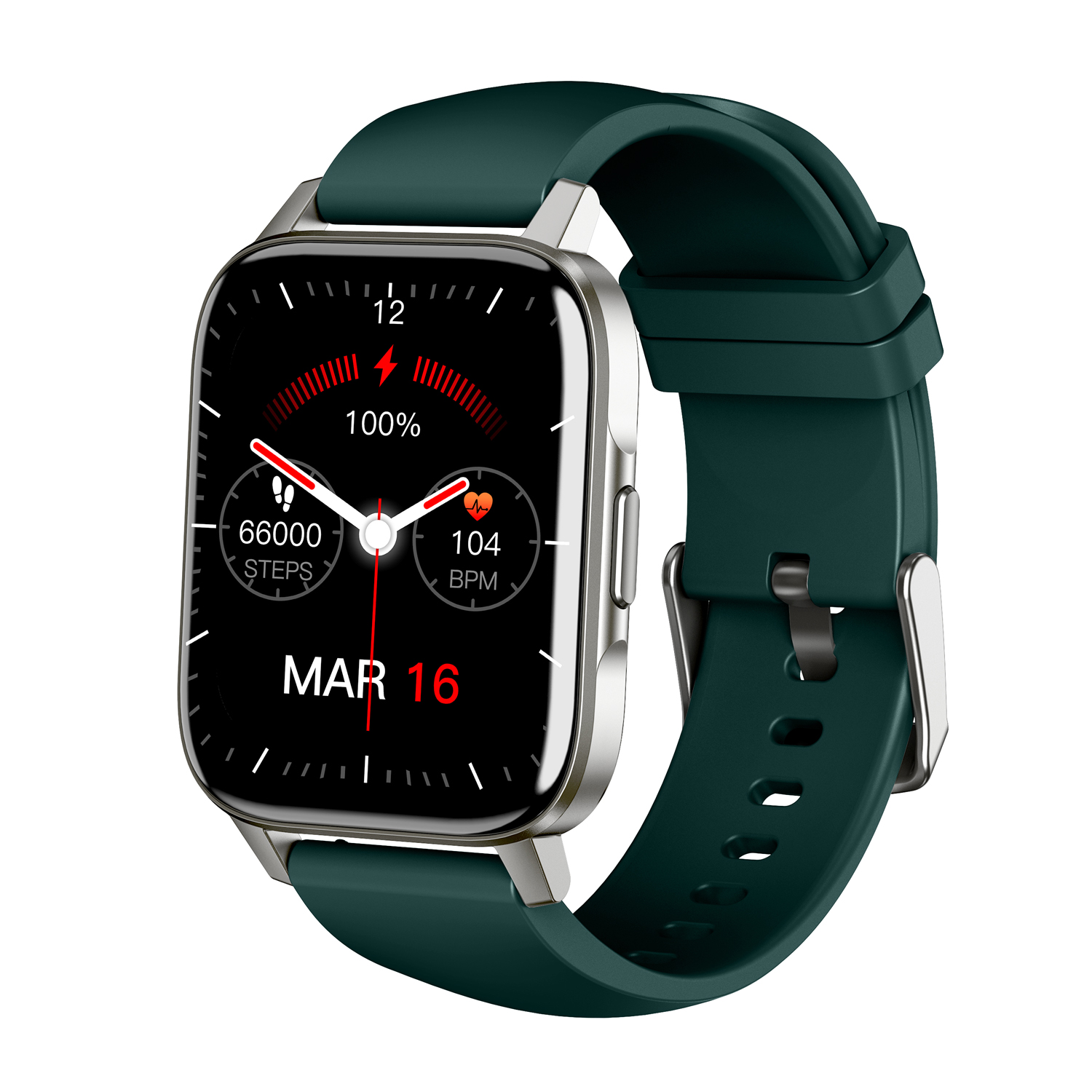 SMARTY2.0 SW078H Smartwatch Siliconen 44mm
Dit Smarty Smartwatch horloge met nr: SW078H is een stap in de toekomst. Door zijn Amoled scherm is het beeld vele malen scherper en intenser. De zilverkleurige kast is gemaakt van metaal met een gehard glas. Aan de kast zit een groene siliconen band met een gespsluiting. Het ronde horloge heeft een afmeting van 44 x 38mm en is spatwaterdicht. Deze smartwatch is sportief, stijlvol, maar zeker gebruiksvriendelijk. Om door apps, berichten en tekst te bladeren hoeft je alleen maar op het glas te tikken of de knop te gebruiken.

Merk:
SMARTY2.0
Smartwatches verbinden je met de wereld. 
SMARTY2.0 biedt een brede keuze aan vormen en functionaliteiten. Een ronde of rechthoekige smartwatch? Eentje voor de smalle pols? Een ladies watch of een kids watch?  SMARTY2.0 heeft het allemaal.
De keuze qua functionaliteiten is onuitputtelijk: bluetooth bellen, stappenteller, hartslag- en bloeddrukmeter,  meerdere verschillende sporttrackers, menstruatie en ovulatie herinneringen, ingebouwde GPS, vind mijn smartphone en heel veel meer. Maak je eigen keuze.
Iedere SMARTY werkt zowel met iOS als met Android en is moeiteloos via een QR-code te koppelen met iedere mobiele telefoon. Misschien wel dÃ© makkelijkste smartwatch voor iedereen.
SMARTY2.0 staat voor hoge kwaliteit in een betaalbaar prijssegment: â¬ 79 - â¬ 199.

Highlights:
- Geschikt voor Android en iOS  
- De Smartwatch heeft Bluetooth call 
- Hoge batterij efficientie
- 24 uur hartritme meting
- Bevat smart music
- Door de verschillende meters en tellers is het mogelijk om onder andere de hartslag, stappen, snelheid, slaap, luchtdruk, stress, hoogte- en diepte te meten
- D.m.v. de ingebouwde GPS, is het mogelijk om offline te navigeren en achteraf je route terug te kijken (zonder dat de telefoon in de buurt is)
- Stof,- Waterdichtheid: IP68